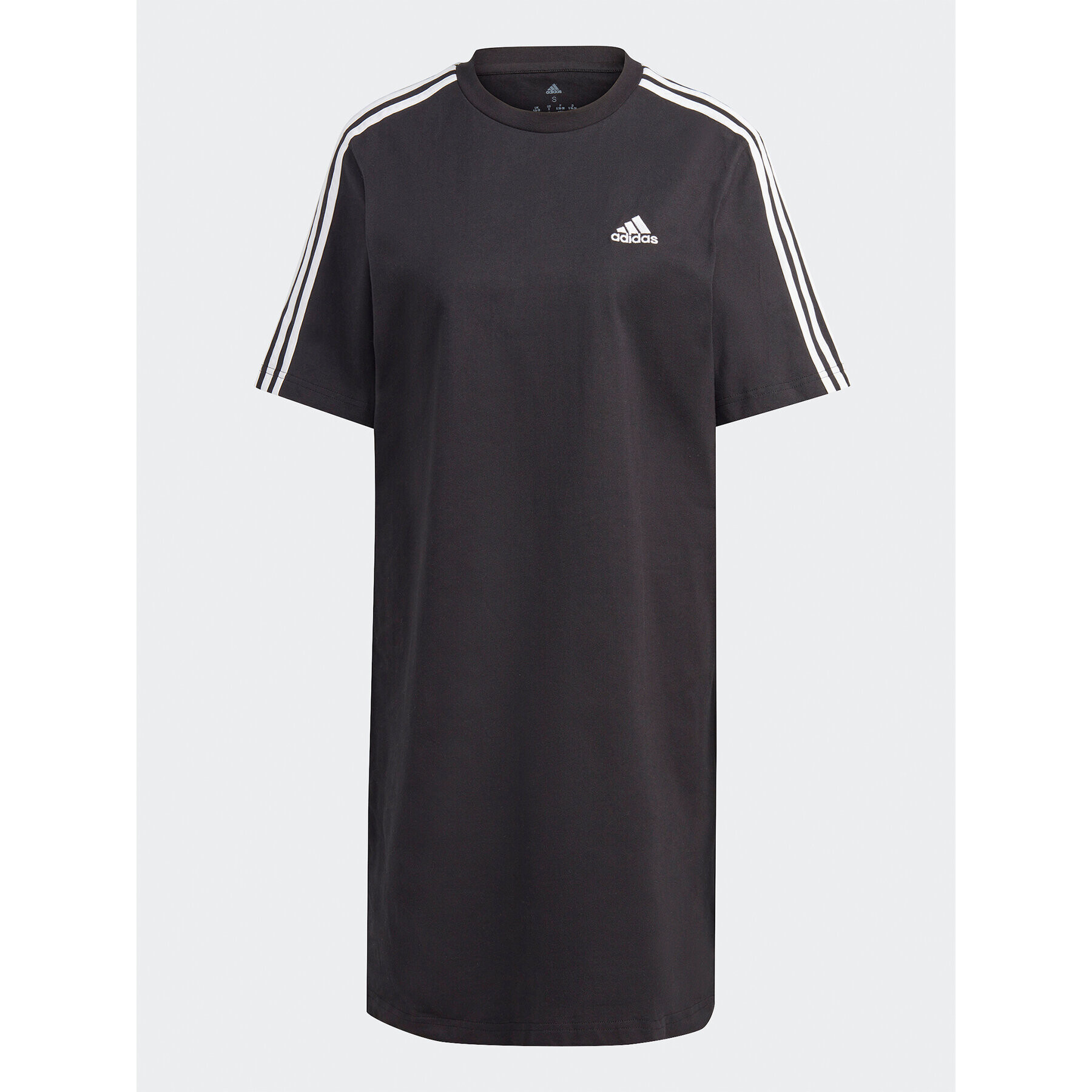 adidas Vsakodnevna obleka Essentials 3-Stripes Single Jersey Boyfriend Tee Dress HR4923 Črna Loose Fit - Pepit.si