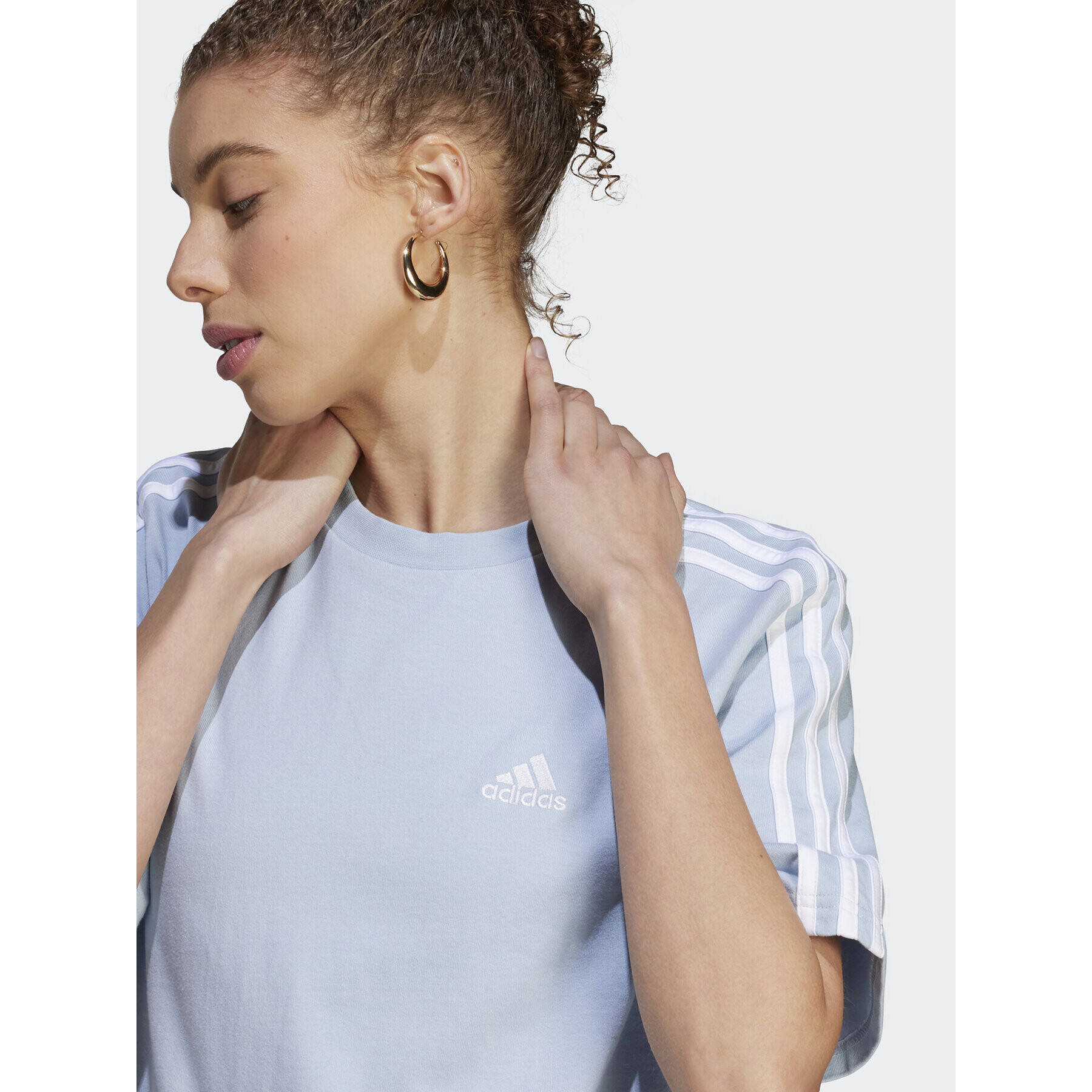 adidas Vsakodnevna obleka Essentials 3-Stripes Single Jersey Boyfriend Tee Dress IL3315 Modra Loose Fit - Pepit.si