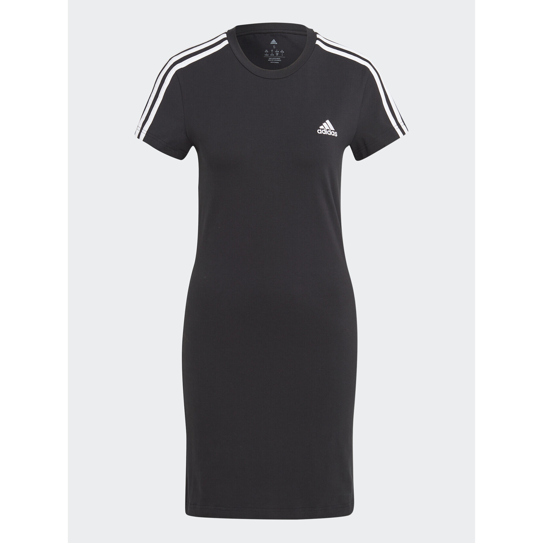 adidas Vsakodnevna obleka Essentials 3-Stripes Tee Dress IC8785 Črna Fitted Fit - Pepit.si