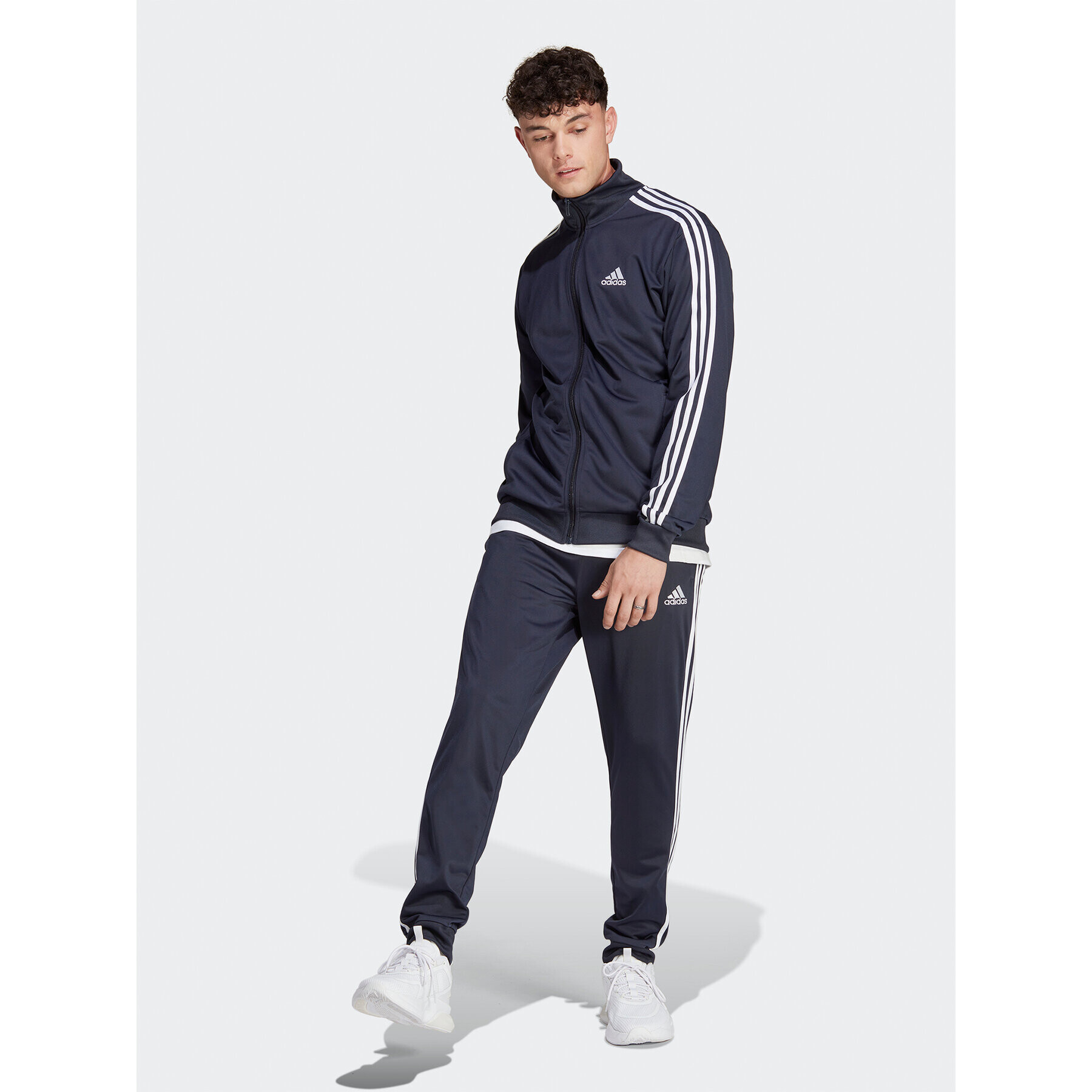 adidas Trenirka Basic 3-Stripes HZ2220 Mornarsko modra Regular Fit - Pepit.si