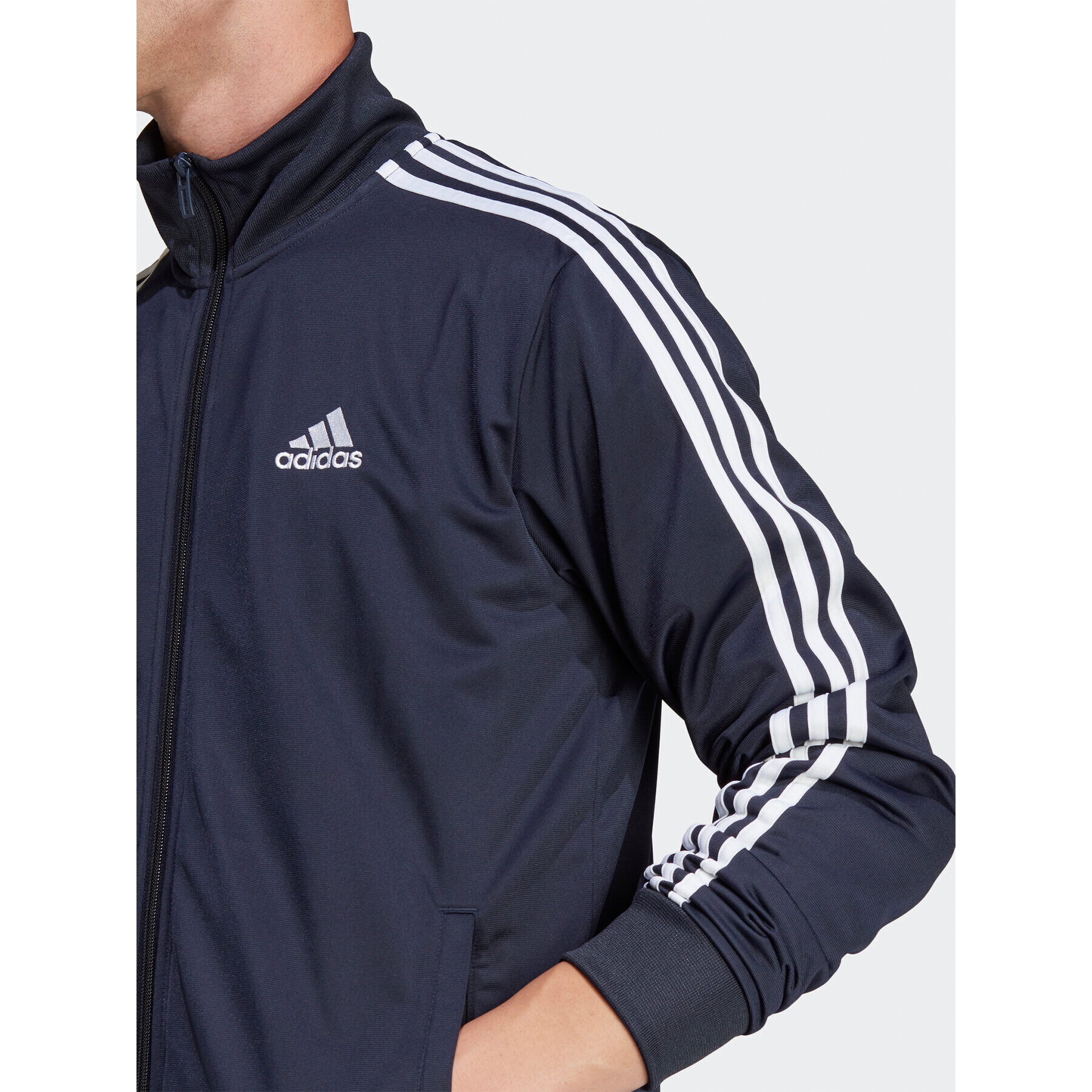 adidas Trenirka Basic 3-Stripes HZ2220 Mornarsko modra Regular Fit - Pepit.si