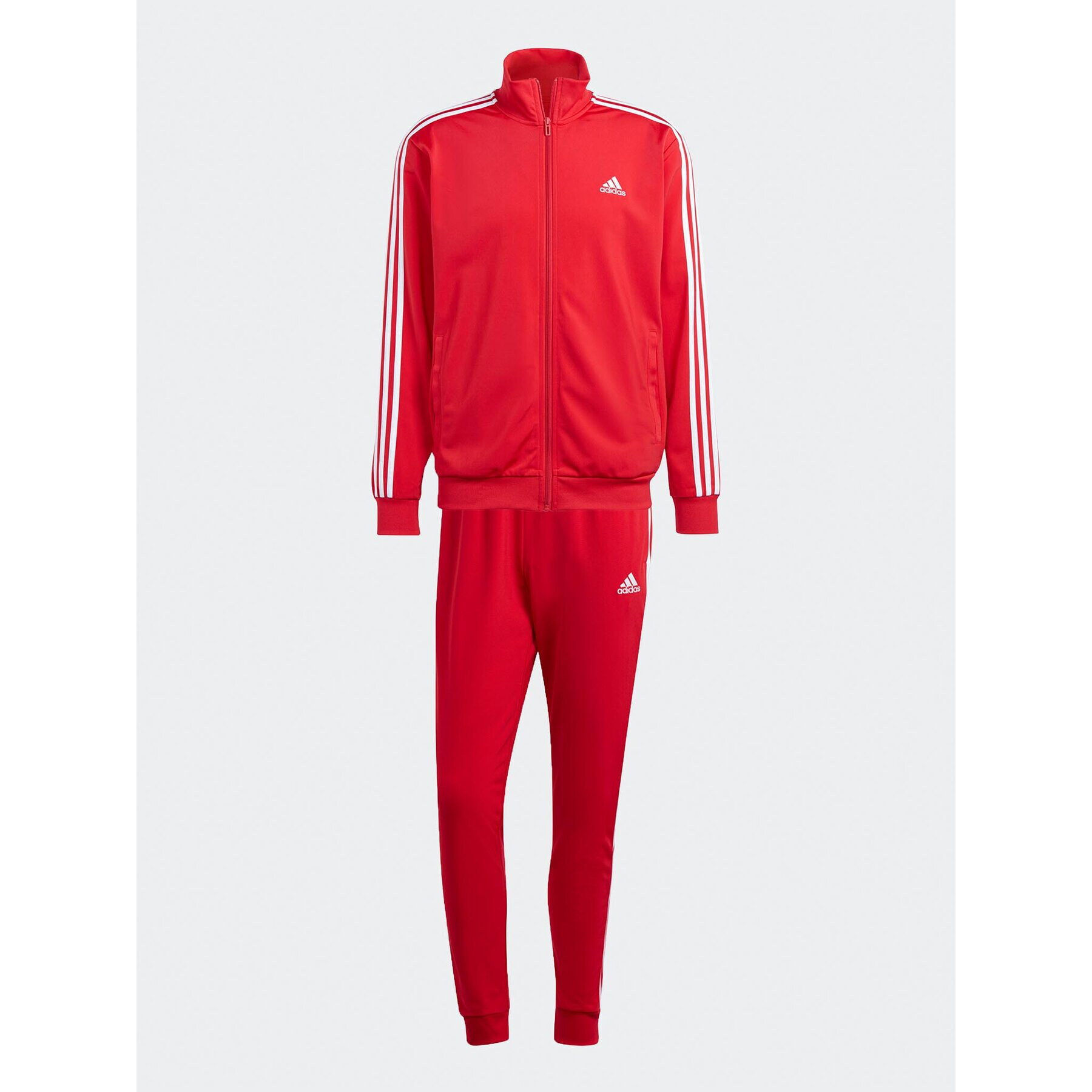 adidas Trenirka Basic 3-Stripes IJ6056 Rdeča Regular Fit - Pepit.si