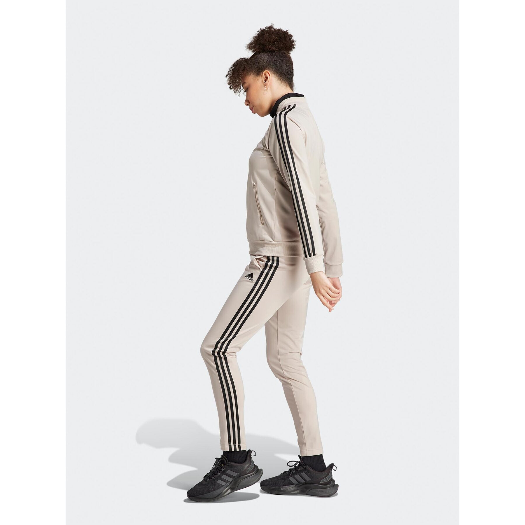 adidas Trenirka Essentials 3-Stripes IJ8786 Bež Slim Fit - Pepit.si