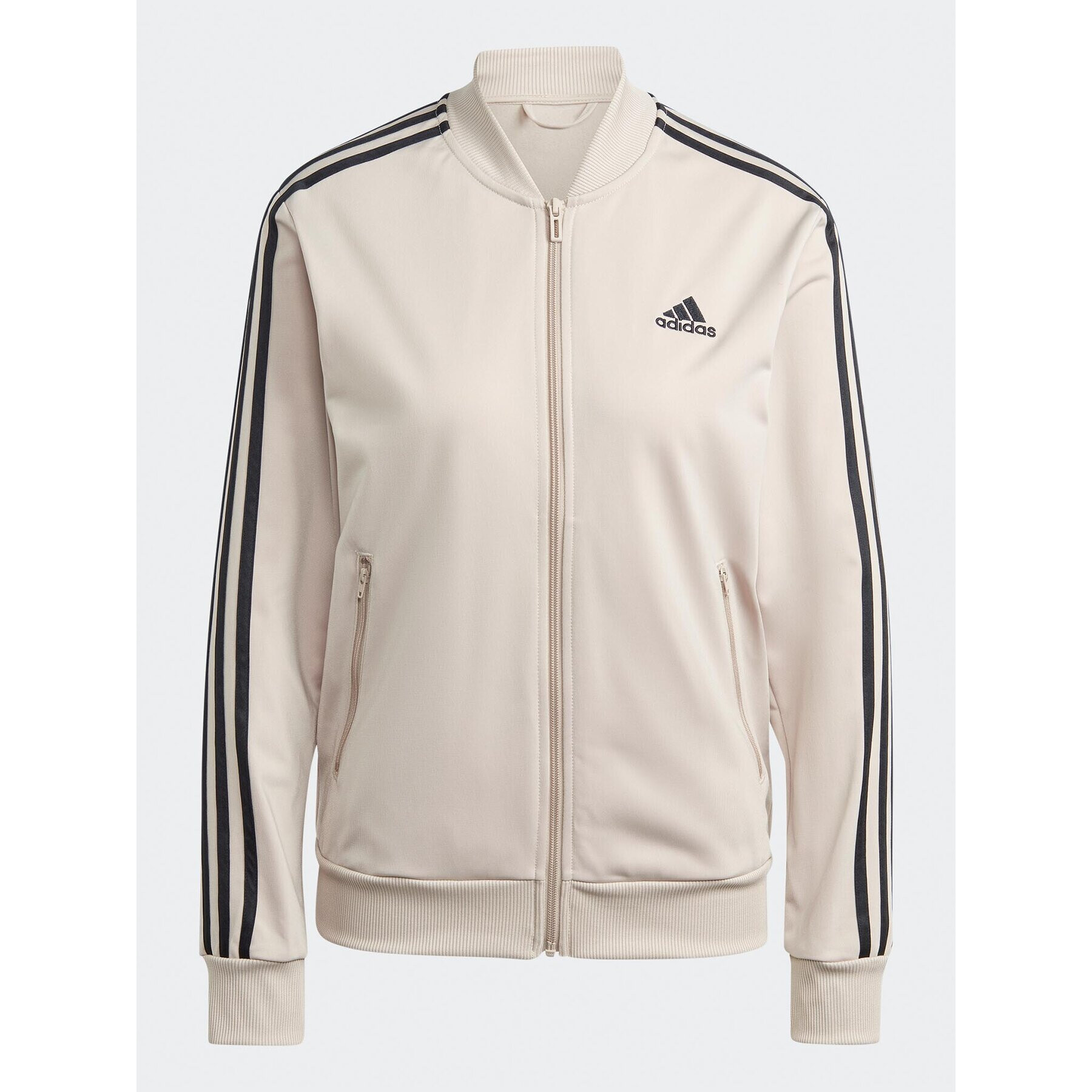 adidas Trenirka Essentials 3-Stripes IJ8786 Bež Slim Fit - Pepit.si