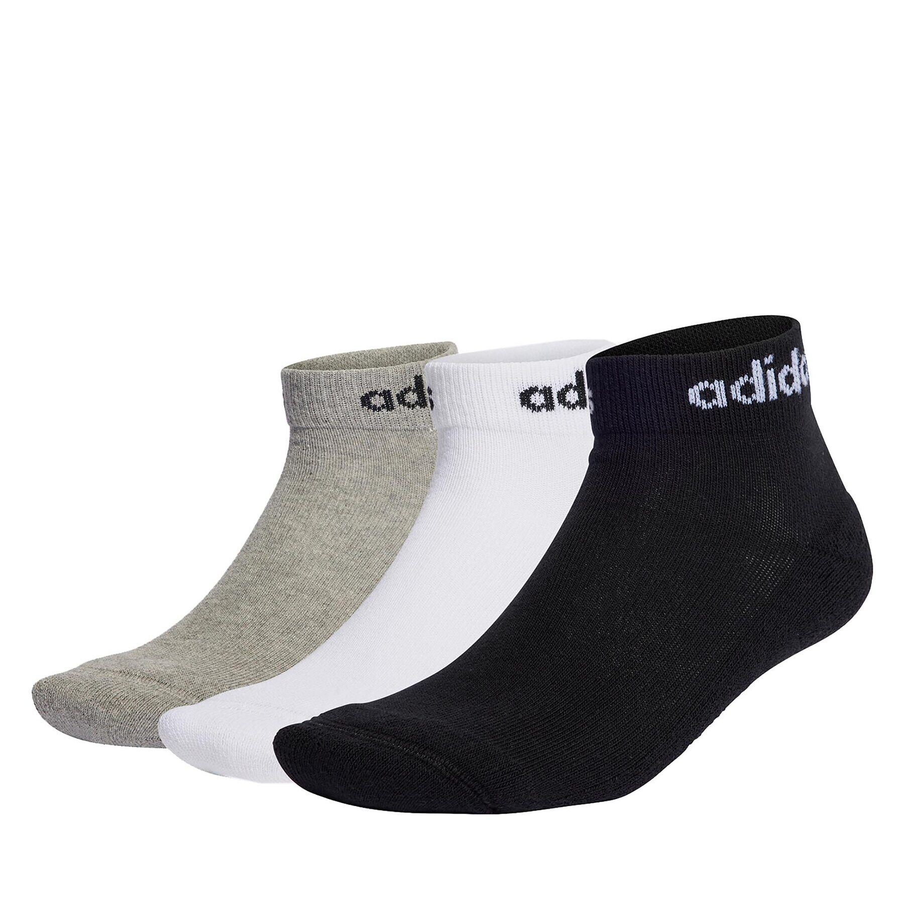 adidas Unisex nizke nogavice Linear Ankle Socks Cushioned Socks 3 Pairs IC1304 Siva - Pepit.si