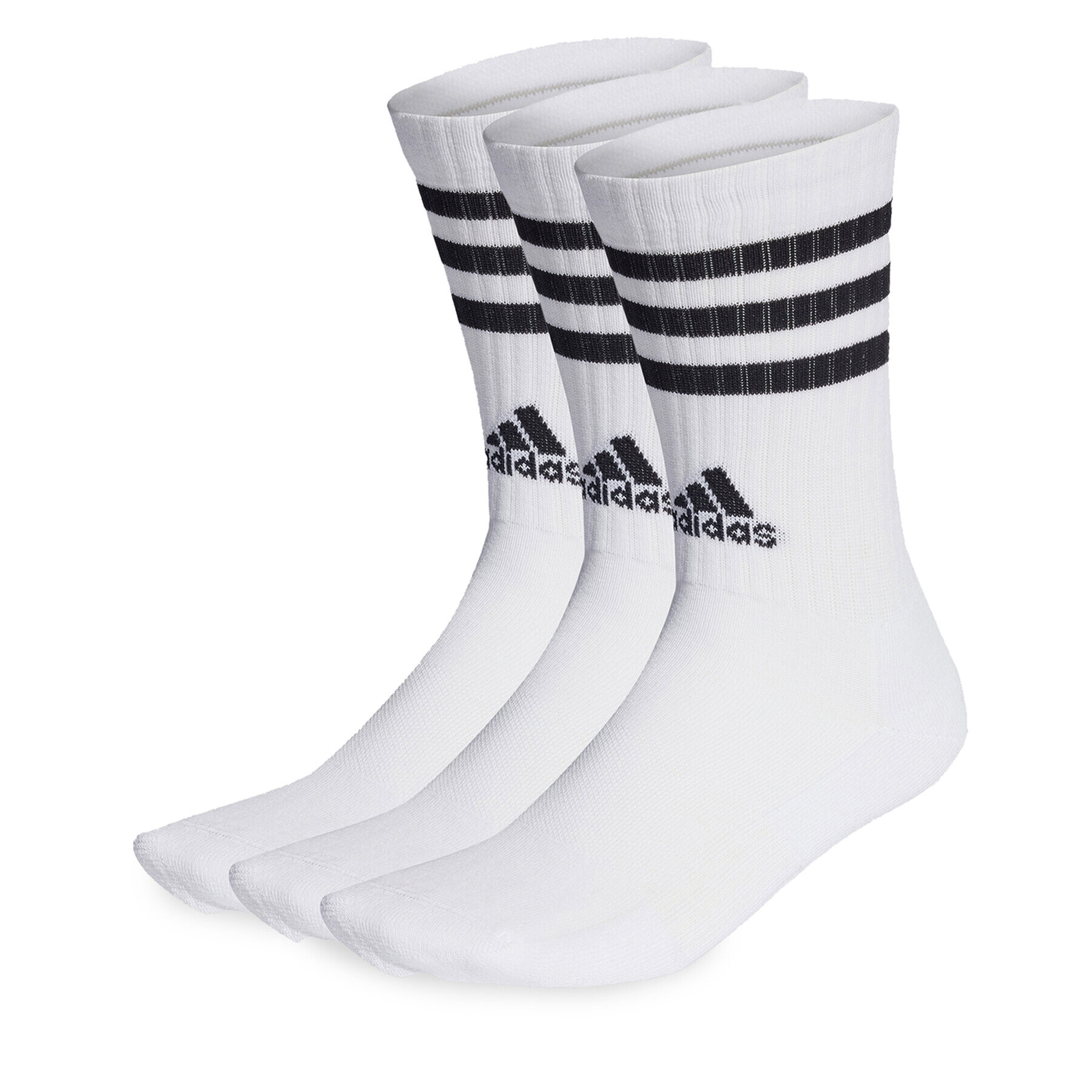 adidas Visoke nogavice Unisex 3-Stripes Cushioned Crew Socks 3 Pairs HT3458 Bela - Pepit.si