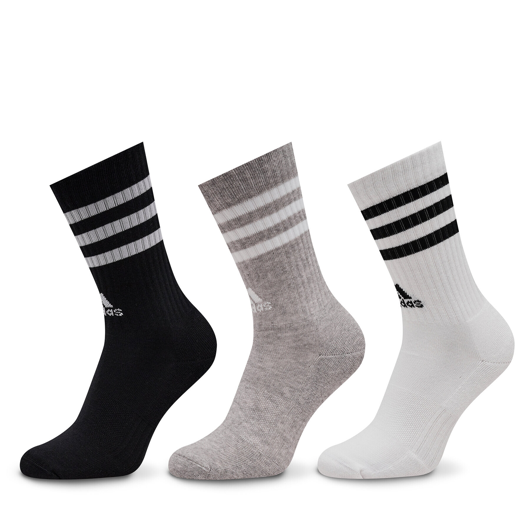 adidas Visoke nogavice Unisex 3-Stripes Cushioned Crew Socks 3 Pairs IC1323 Siva - Pepit.si