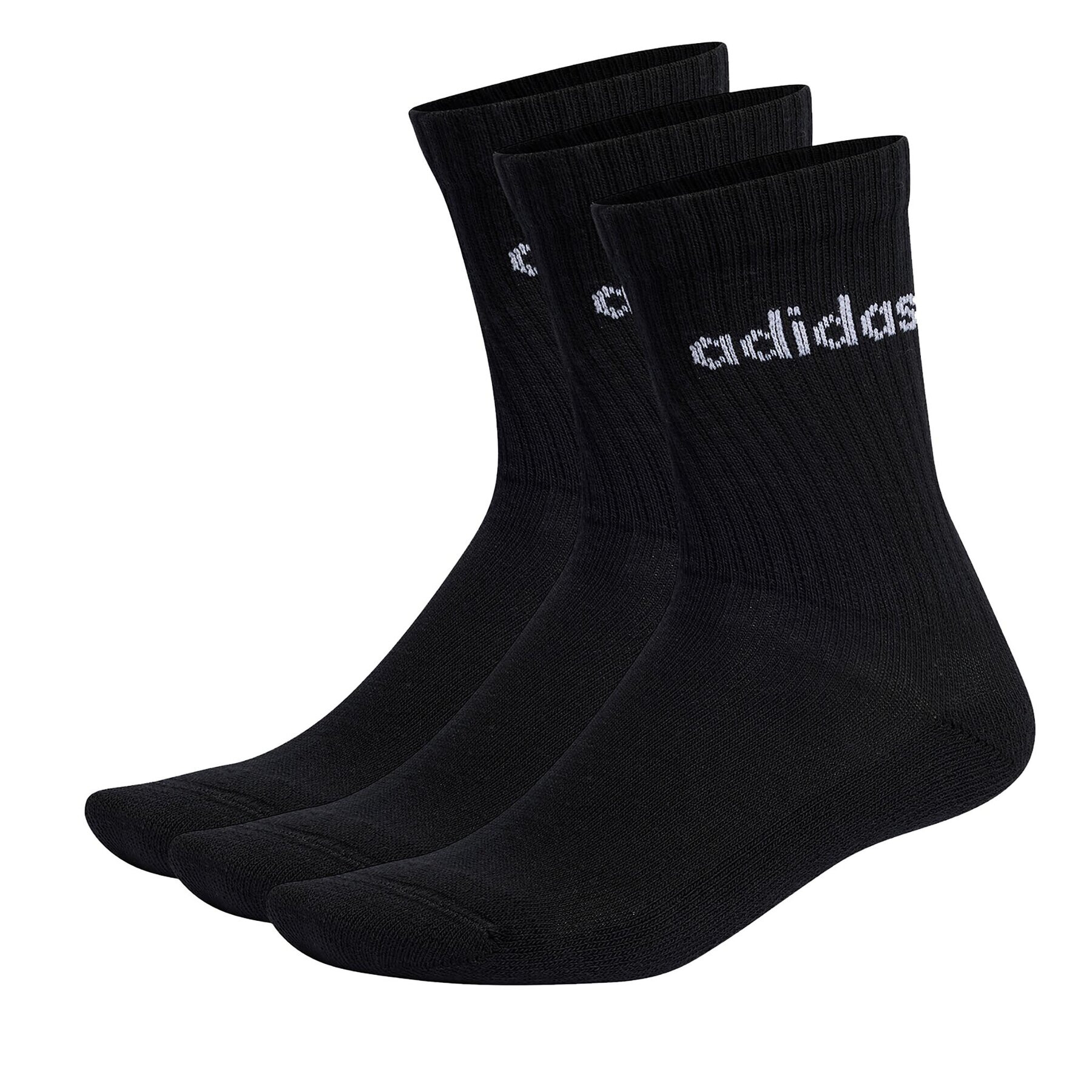 adidas Visoke nogavice Unisex Linear Crew Cushioned Socks 3 Pairs IC1301 Črna - Pepit.si