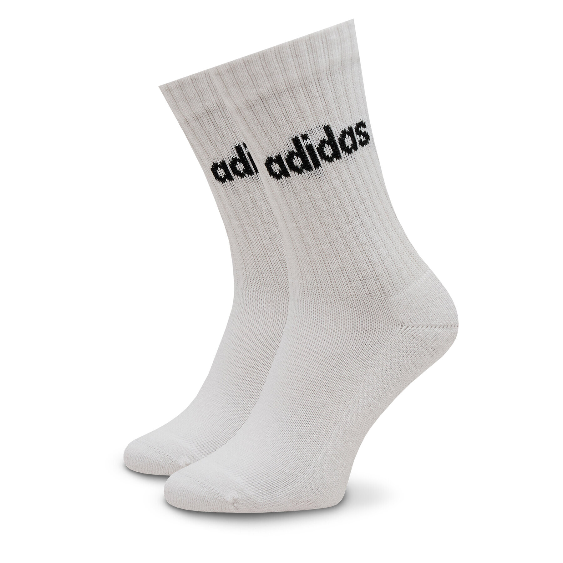 adidas Visoke nogavice Unisex Linear Crew Cushioned Socks 3 Pairs IC1302 Siva - Pepit.si