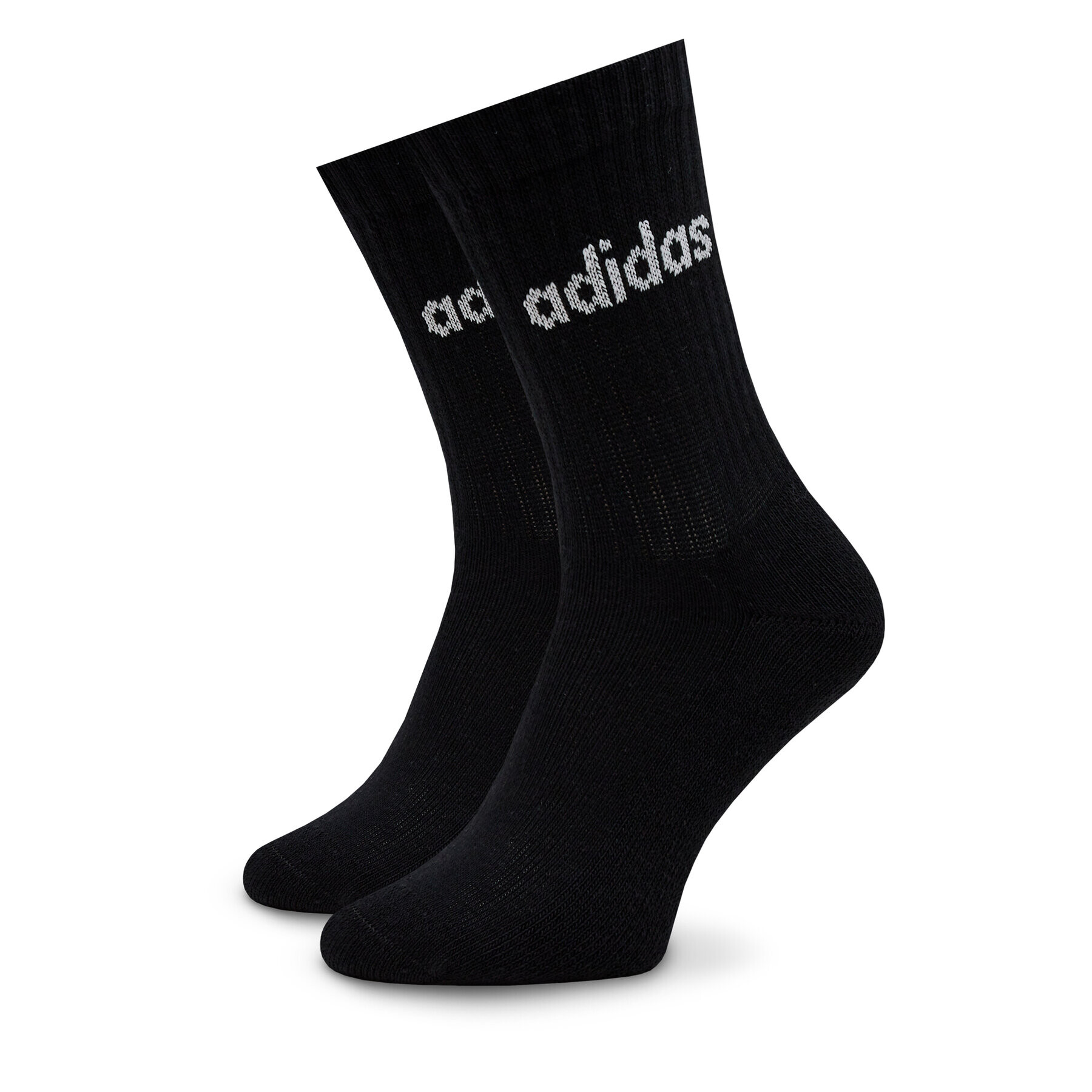 adidas Visoke nogavice Unisex Linear Crew Cushioned Socks 3 Pairs IC1302 Siva - Pepit.si