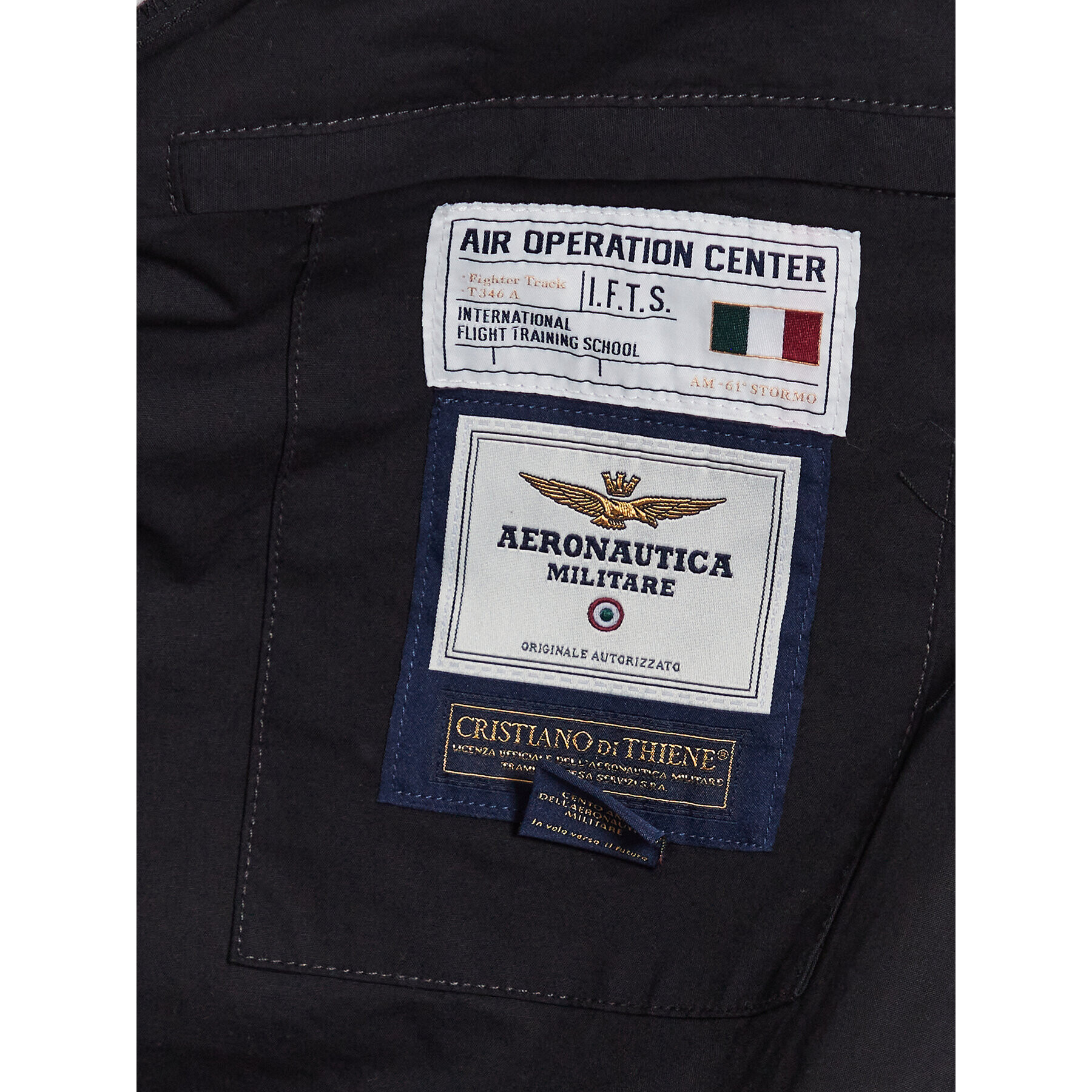 Aeronautica Militare Prehodna jakna 231AB2054CT3065 Črna Regular Fit - Pepit.si