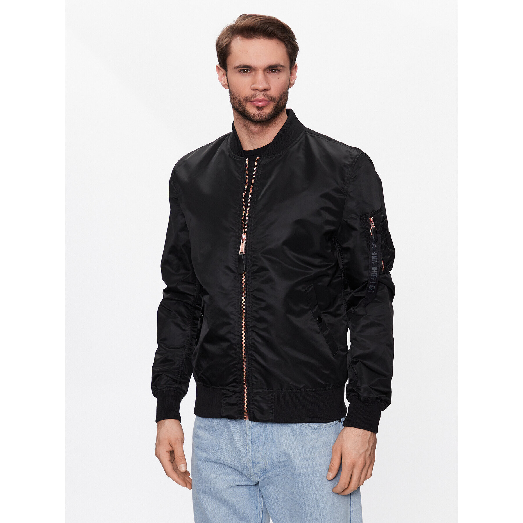 Alpha Industries Bomber jakna MA-1 156101 Črna Regular Fit - Pepit.si