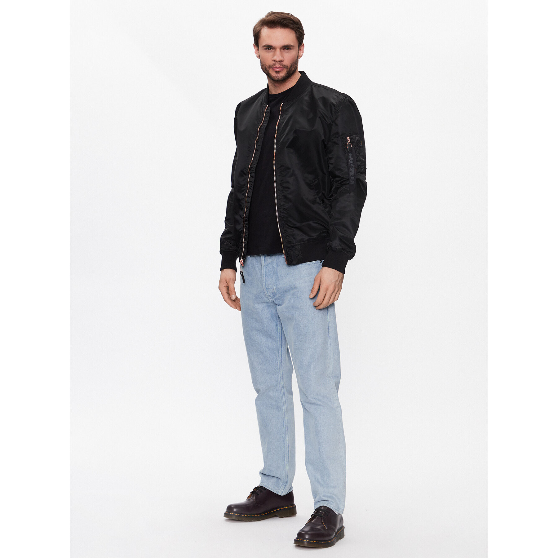 Alpha Industries Bomber jakna MA-1 156101 Črna Regular Fit - Pepit.si