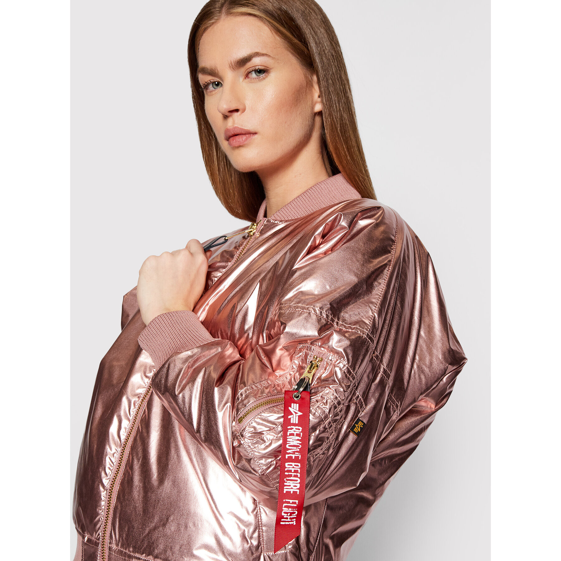 Alpha Industries Bomber jakna Ma-1 128001MF Roza Oversize - Pepit.si