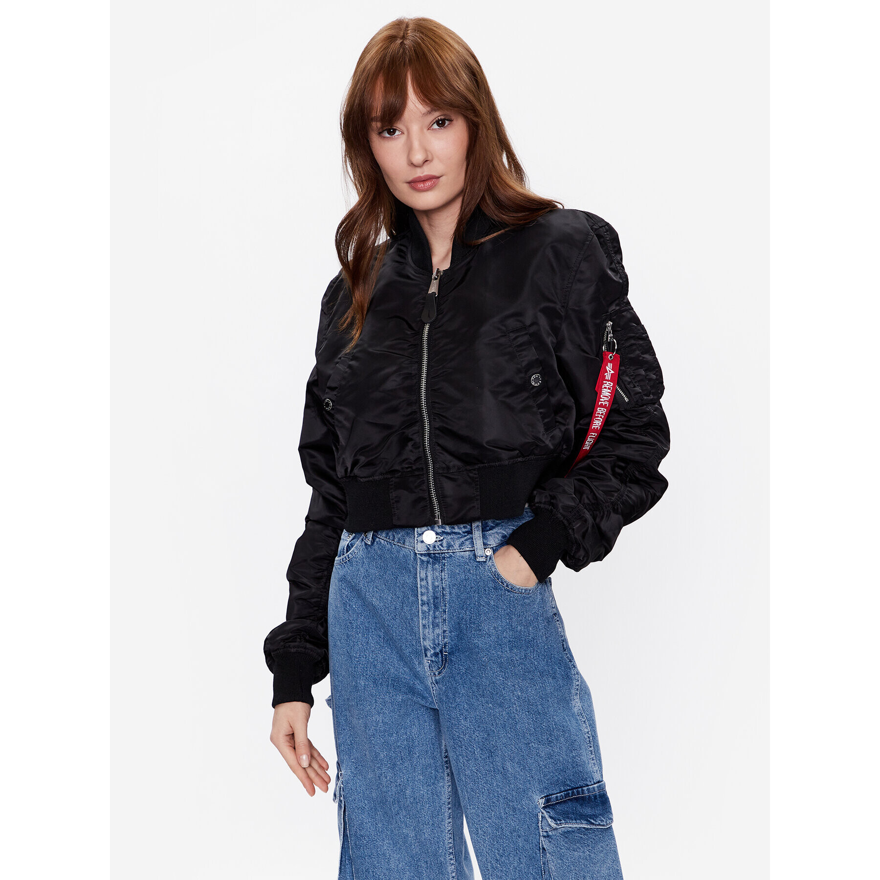 Alpha Industries Bomber jakna MA-1 136008 Črna Loose Fit - Pepit.si