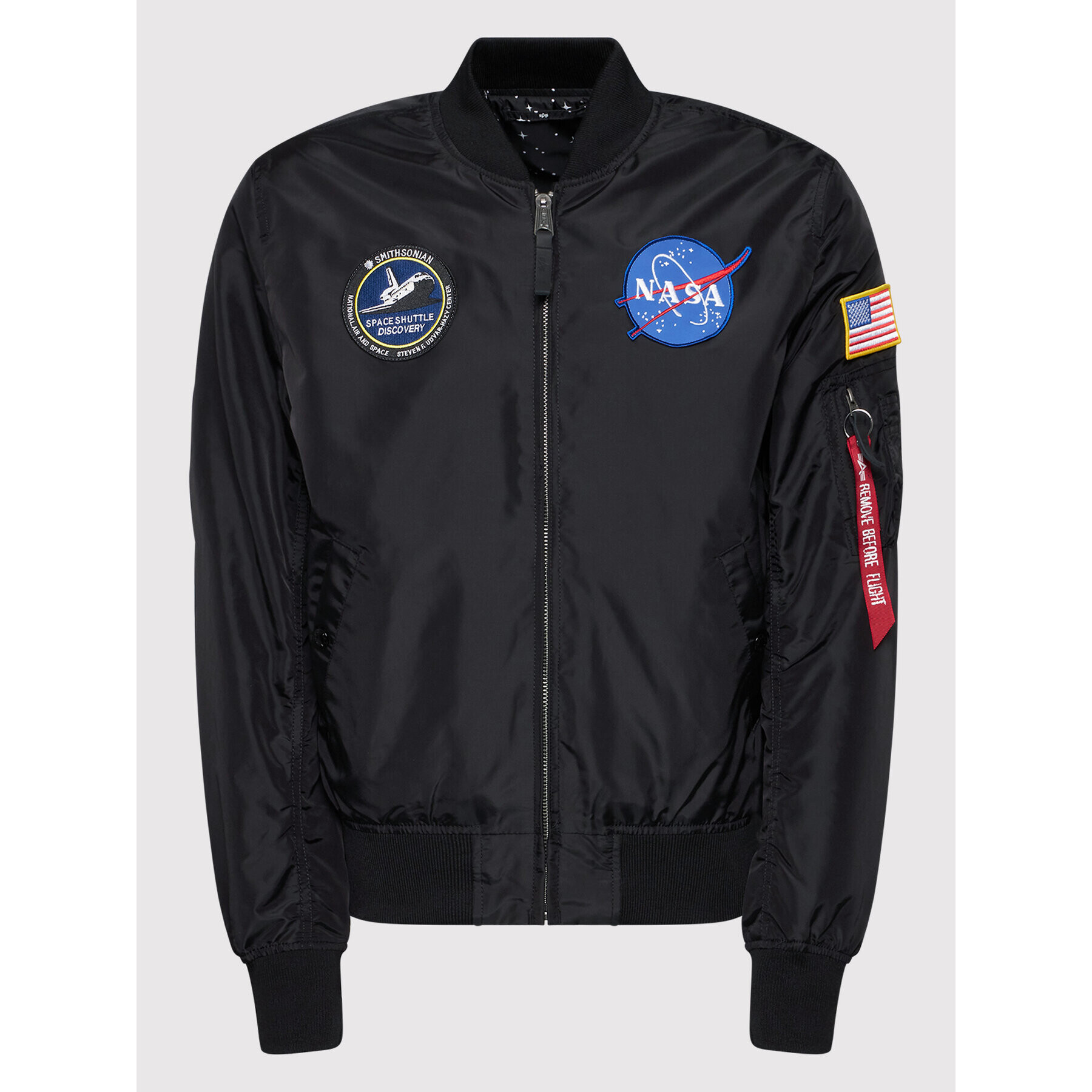 Alpha Industries Bomber jakna Ma-1 Tt Nasa 186101 Črna Regular Fit - Pepit.si