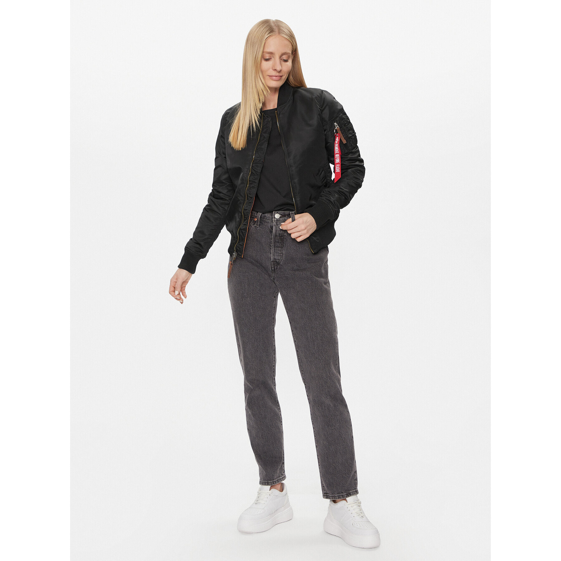 Alpha Industries Bomber jakna MA-1 VF 59 133009 Črna Regular Fit - Pepit.si