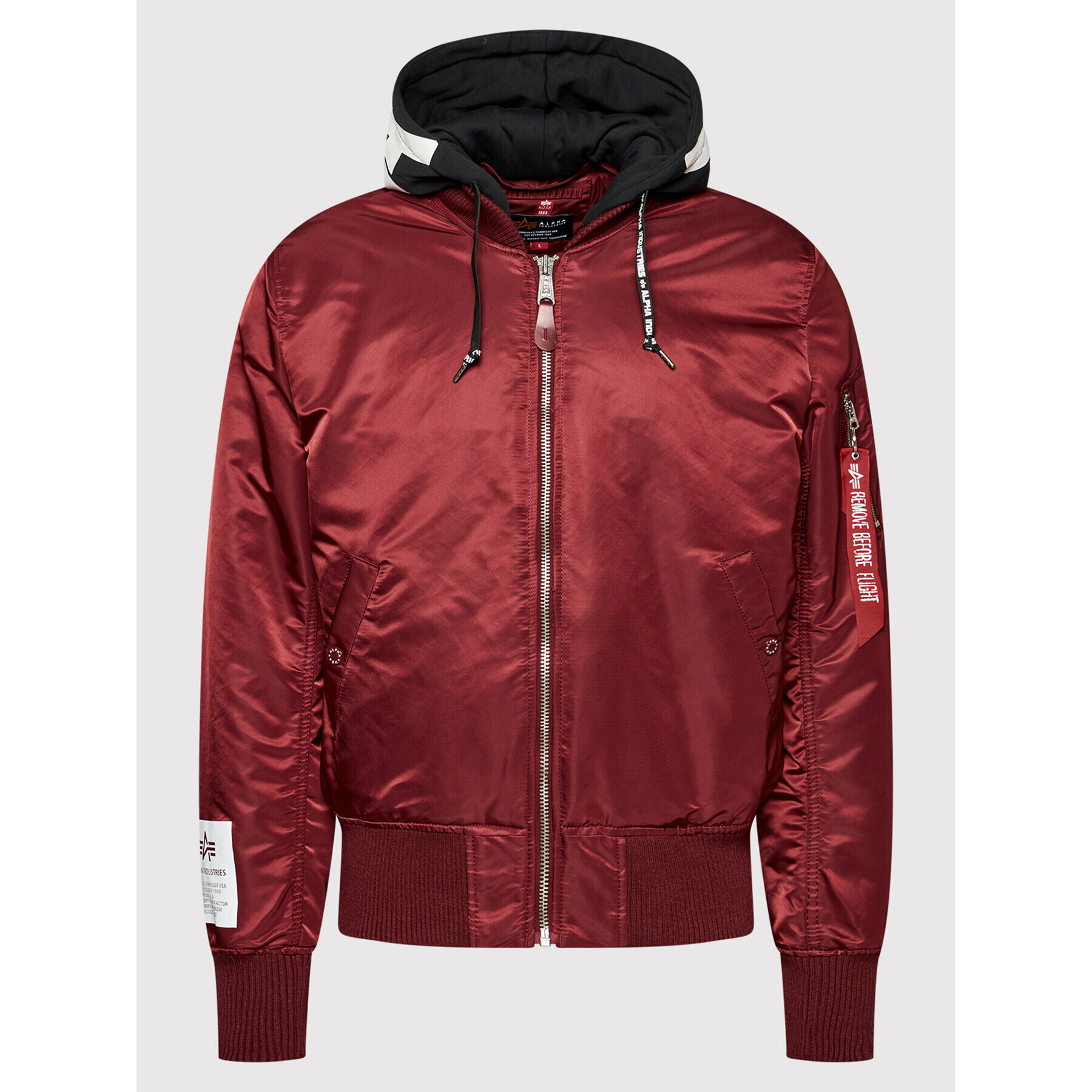 Alpha Industries Bomber jakna Ma-1 Zhp 118101 Bordo rdeča Regular Fit - Pepit.si