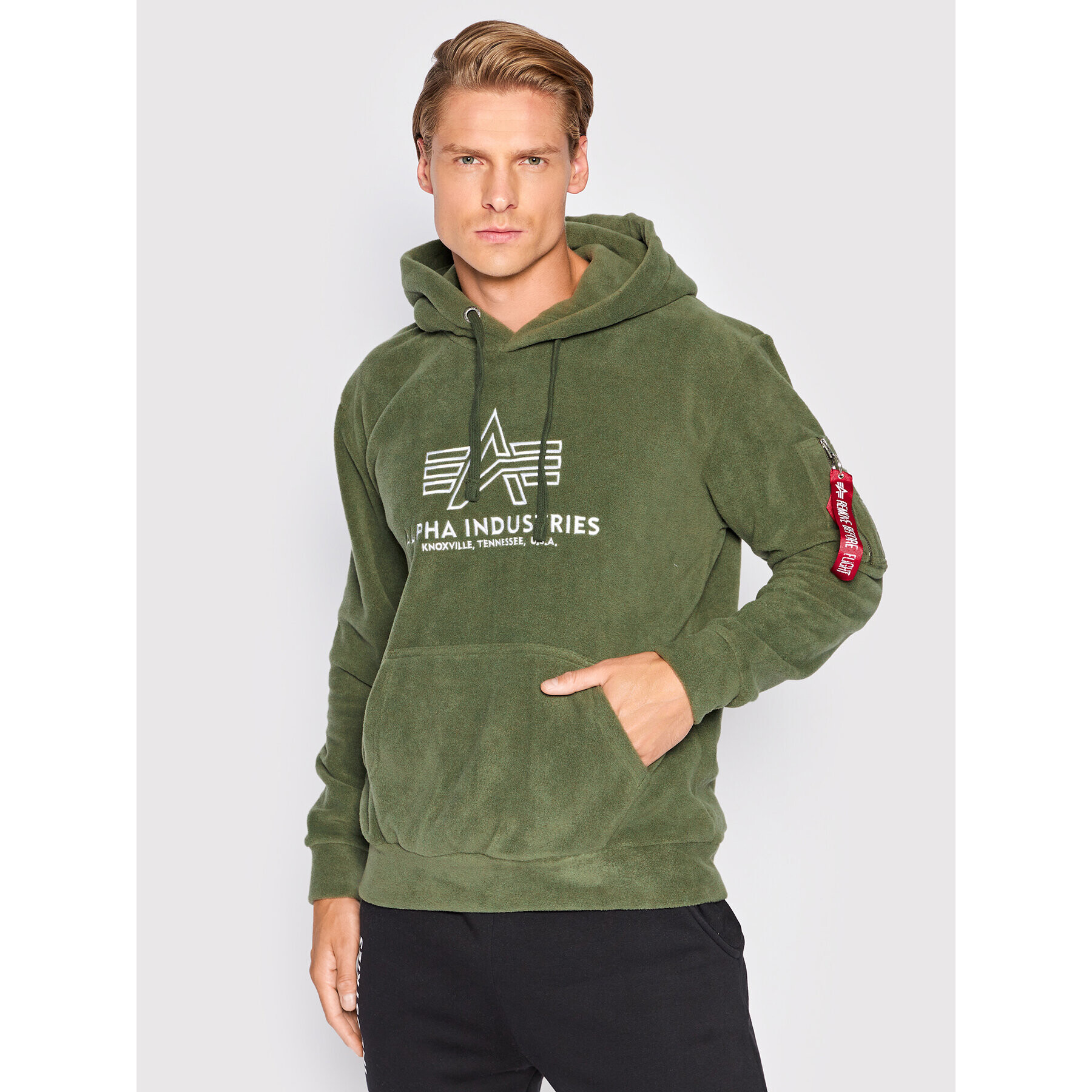 Alpha Industries Flis Basic 118341 Zelena Regular Fit - Pepit.si