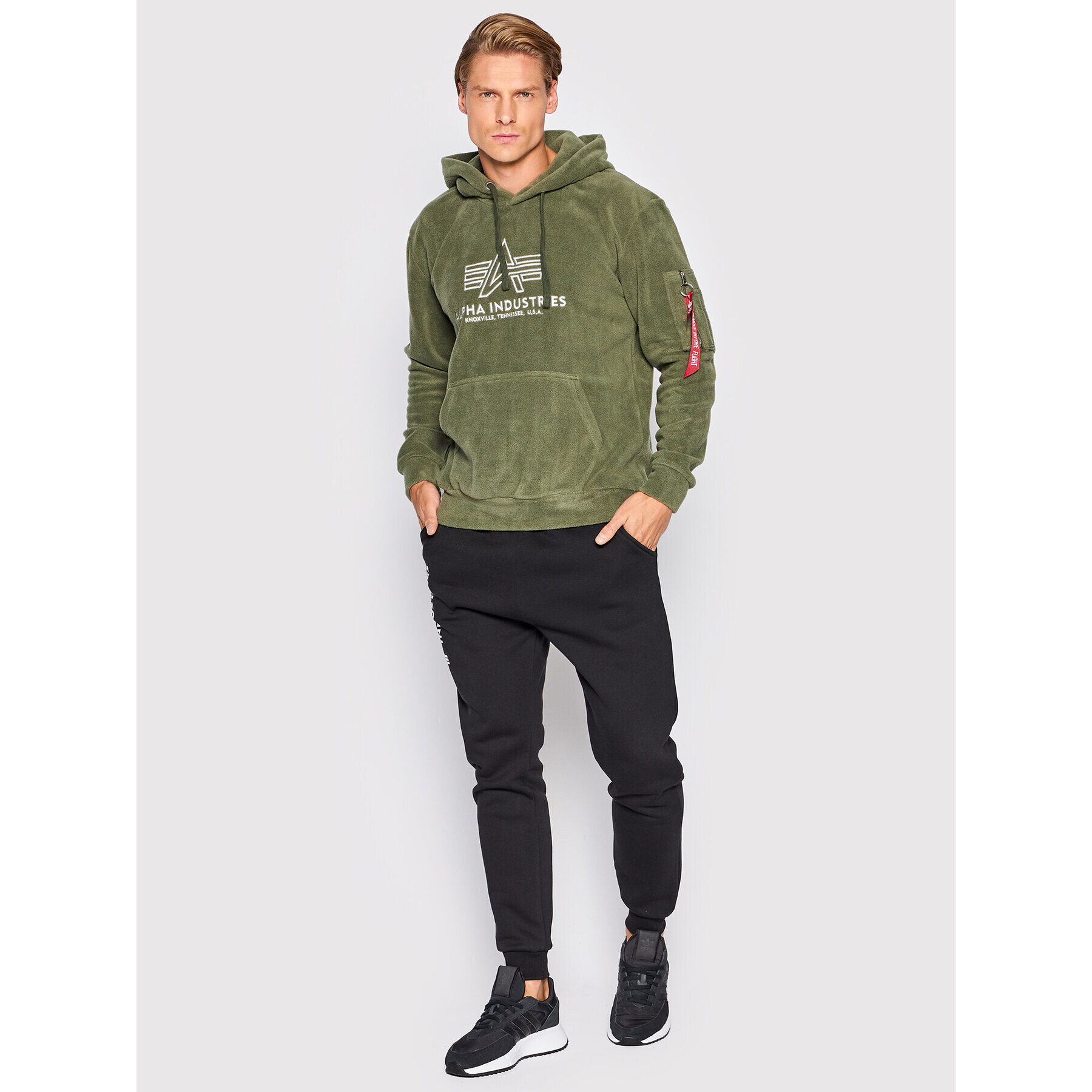 Alpha Industries Flis Basic 118341 Zelena Regular Fit - Pepit.si