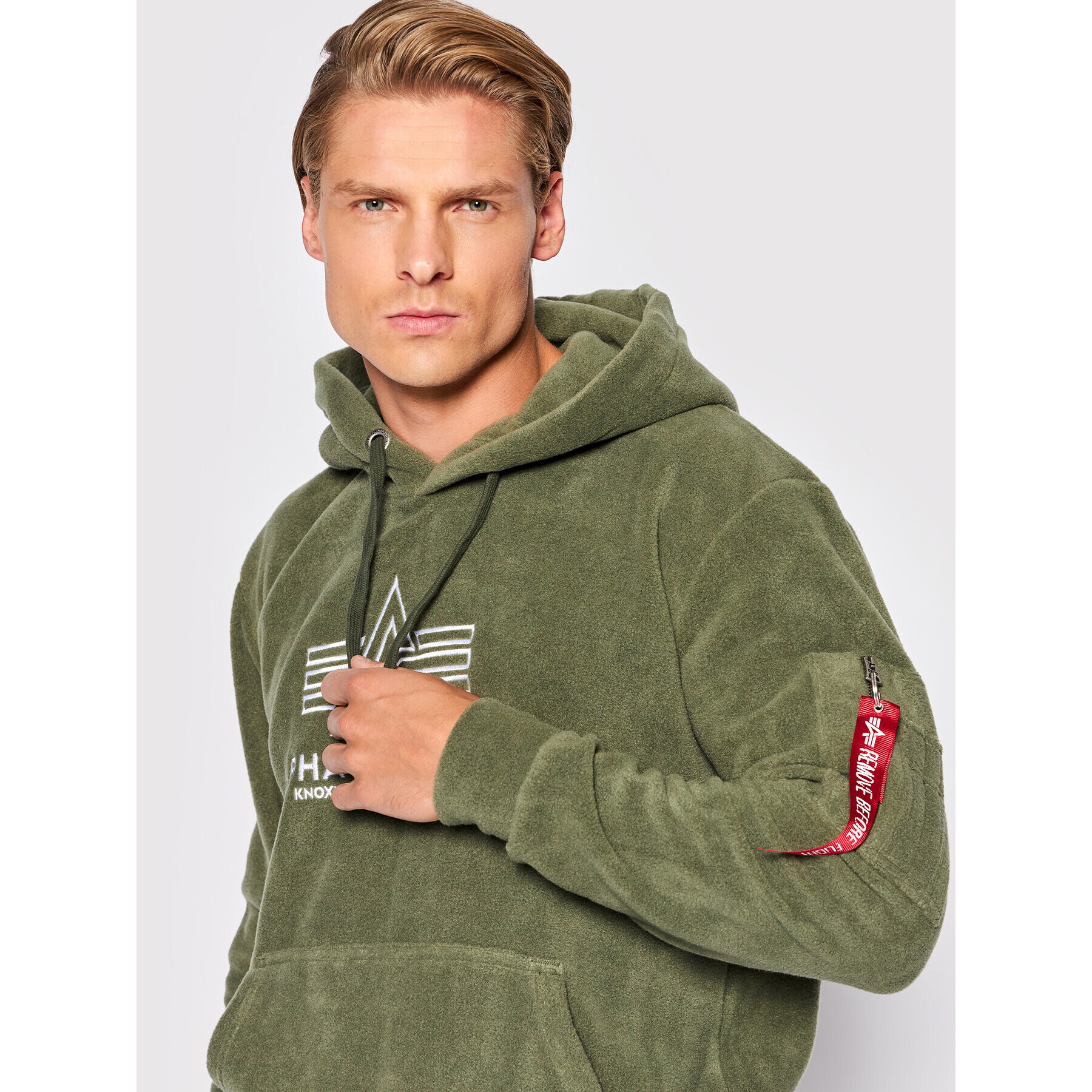 Alpha Industries Flis Basic 118341 Zelena Regular Fit - Pepit.si