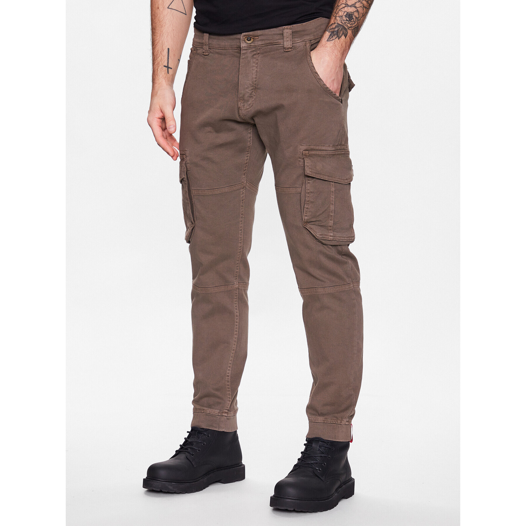 Alpha Industries Hlače iz tkanine Army 196210 Bež Regular Fit - Pepit.si