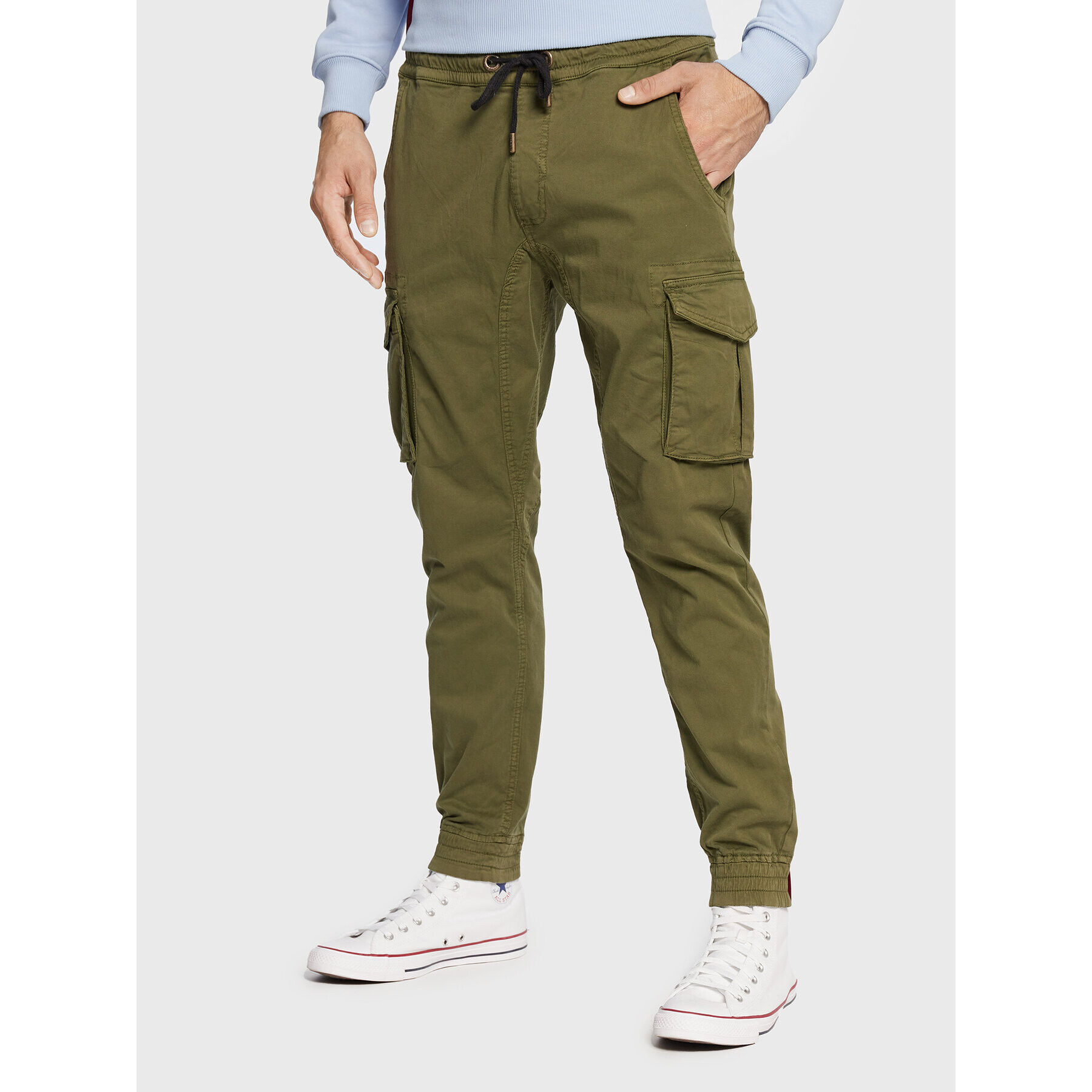 Alpha Industries Jogging hlače Twill 116202 Zelena Regular Fit - Pepit.si