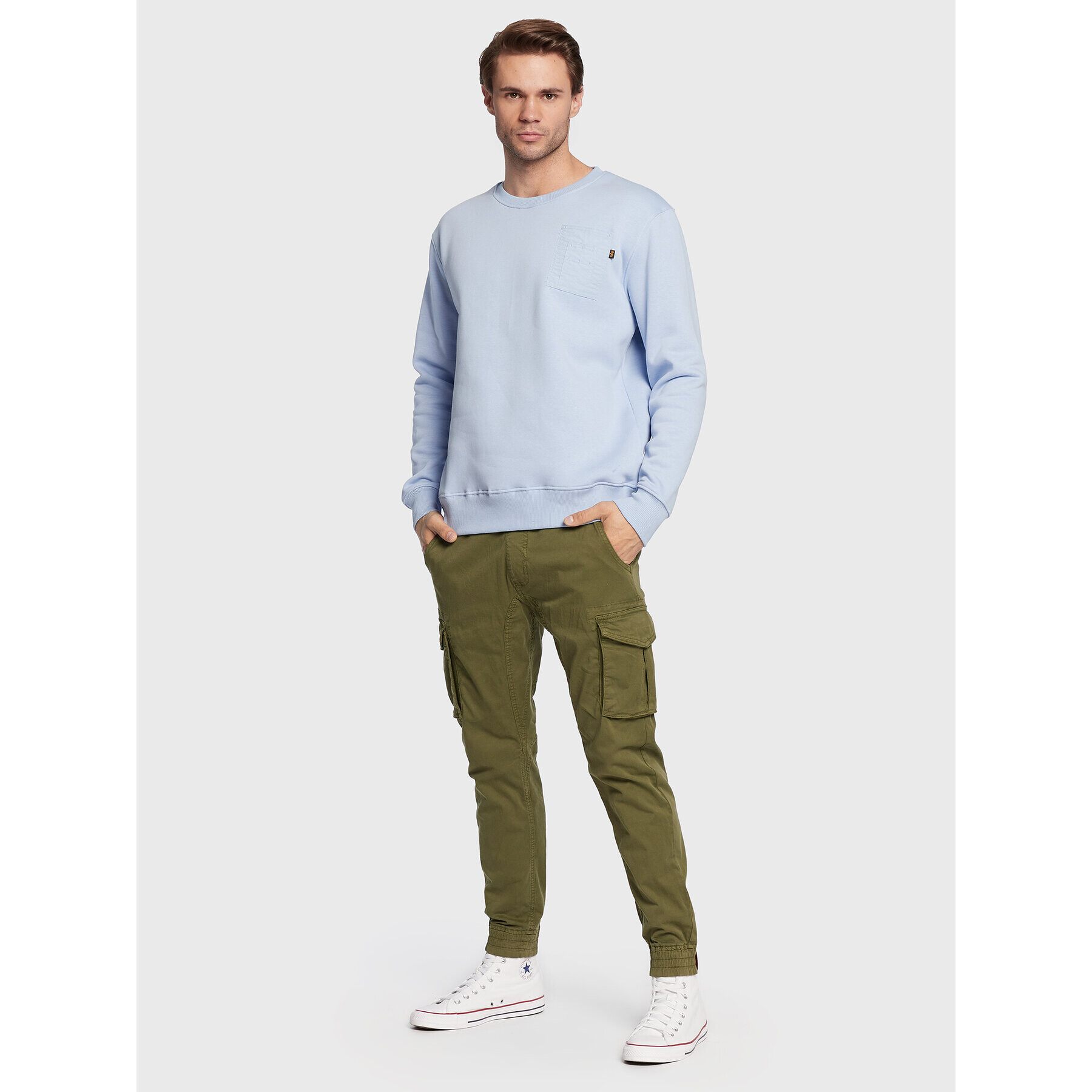 Alpha Industries Jogging hlače Twill 116202 Zelena Regular Fit - Pepit.si