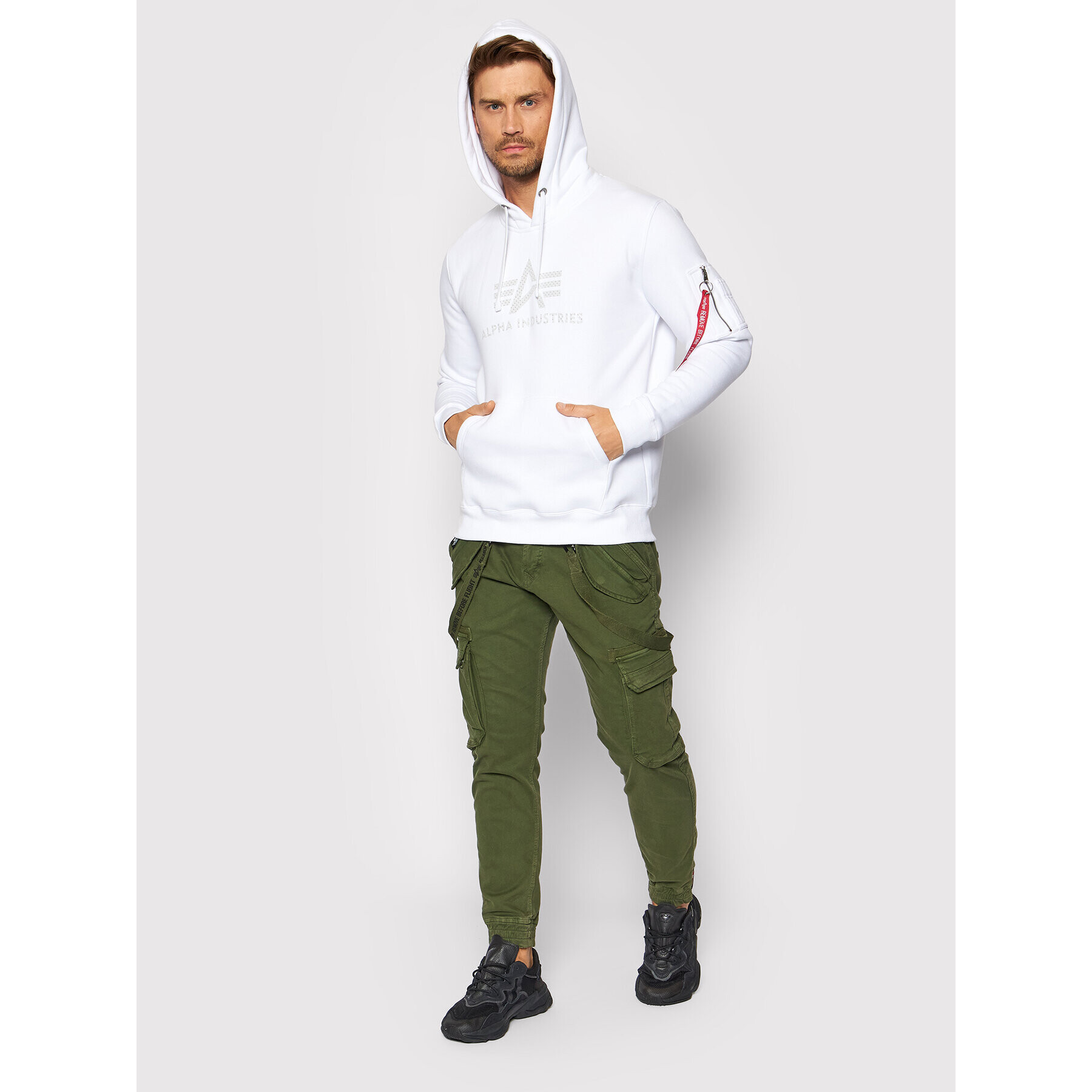 Alpha Industries Jopa 3D Logo 128341 Bela Regular Fit - Pepit.si