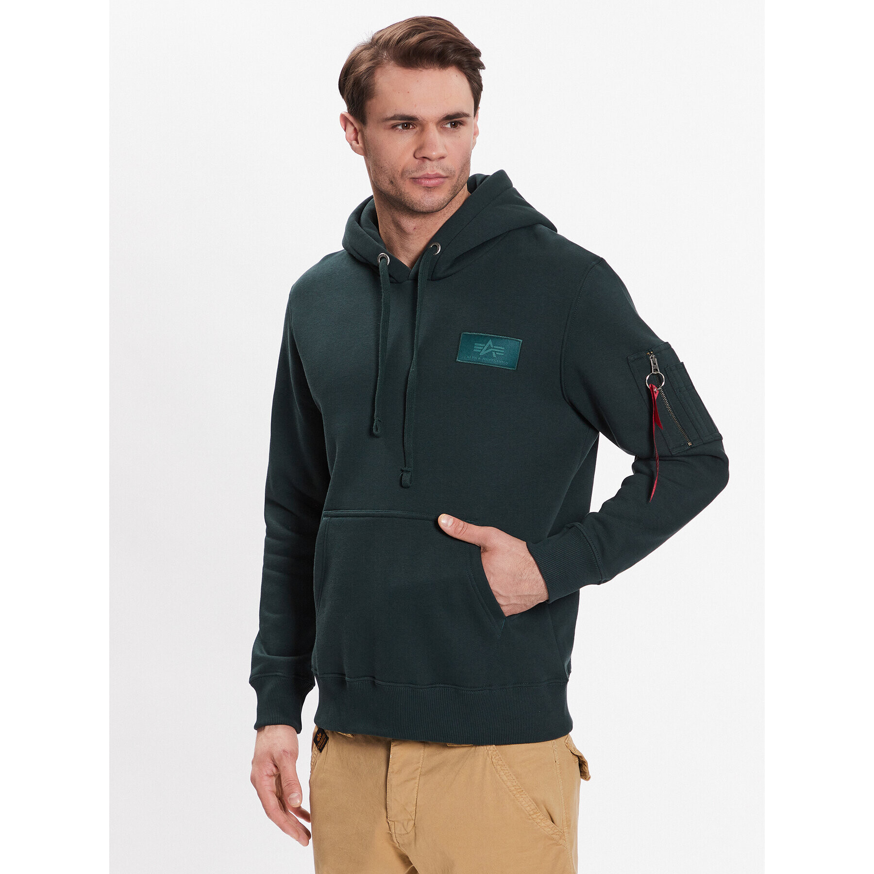 Alpha Industries Jopa Back Print 178318 Mornarsko modra Regular Fit - Pepit.si