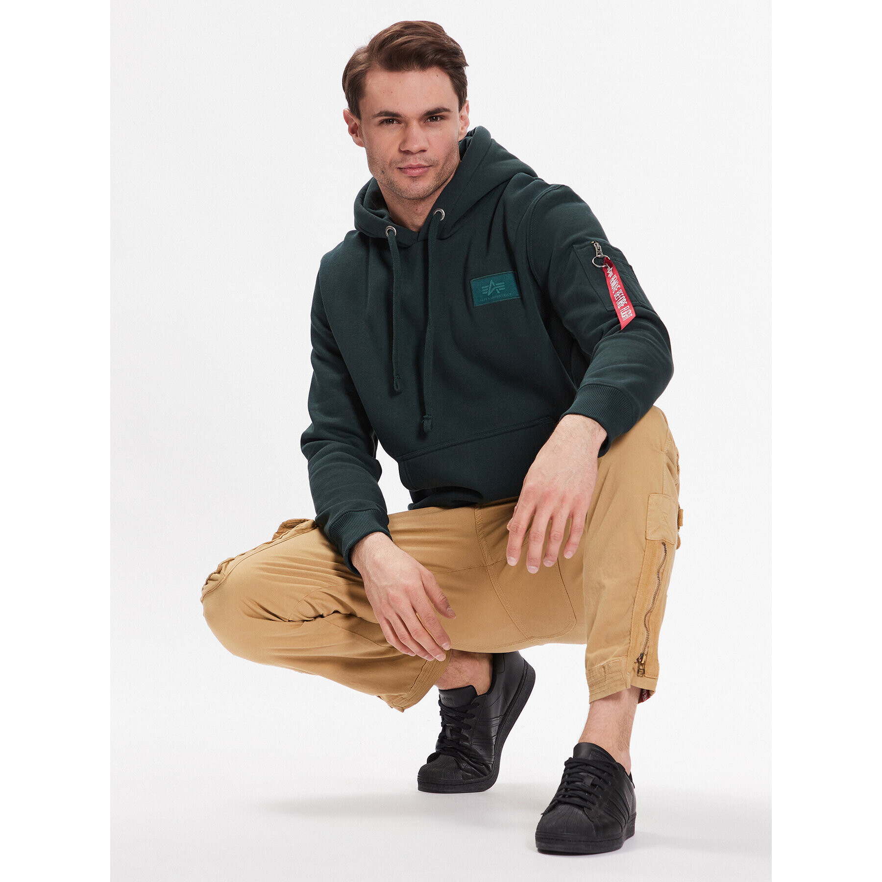 Alpha Industries Jopa Back Print 178318 Mornarsko modra Regular Fit - Pepit.si