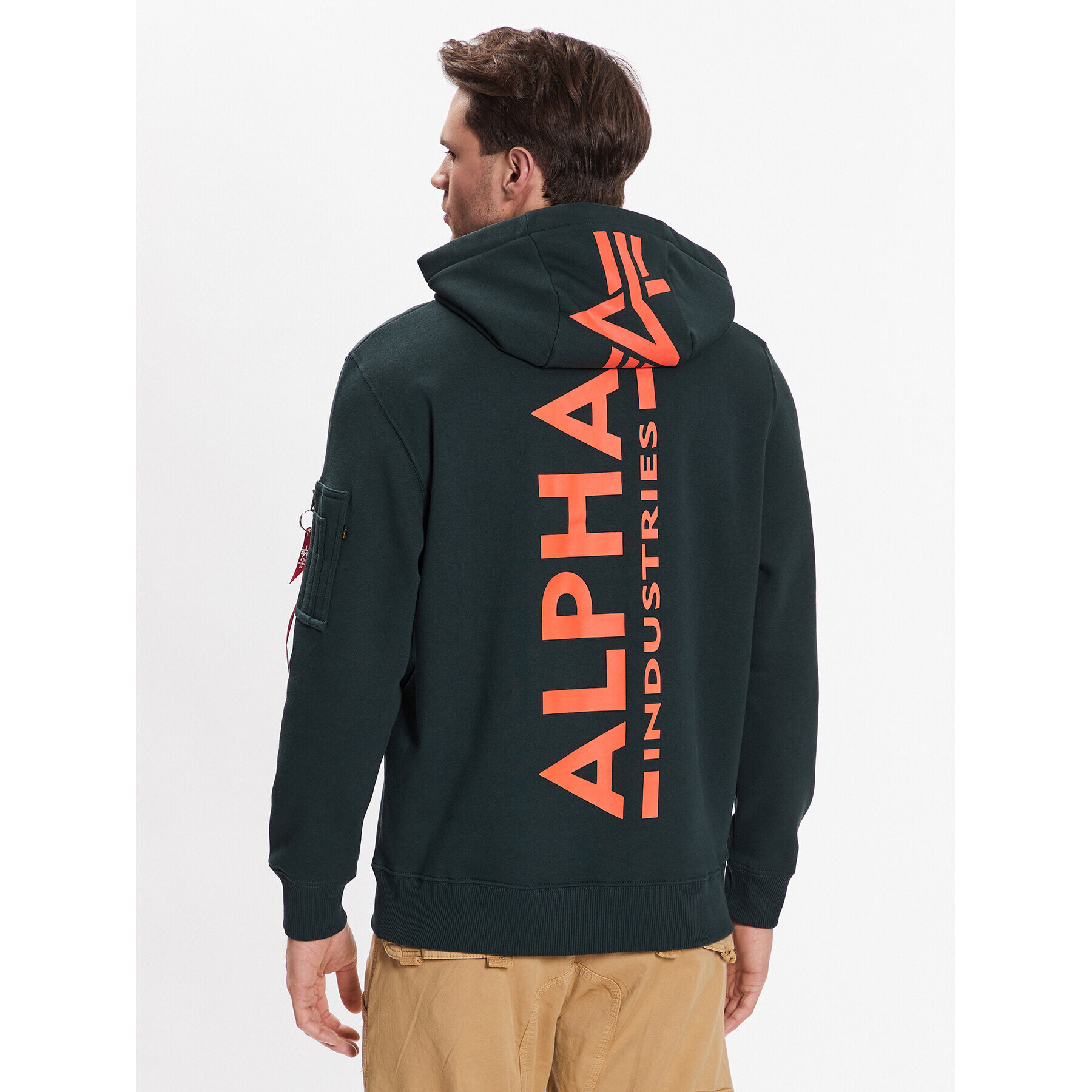 Alpha Industries Jopa Back Print 178318 Mornarsko modra Regular Fit - Pepit.si