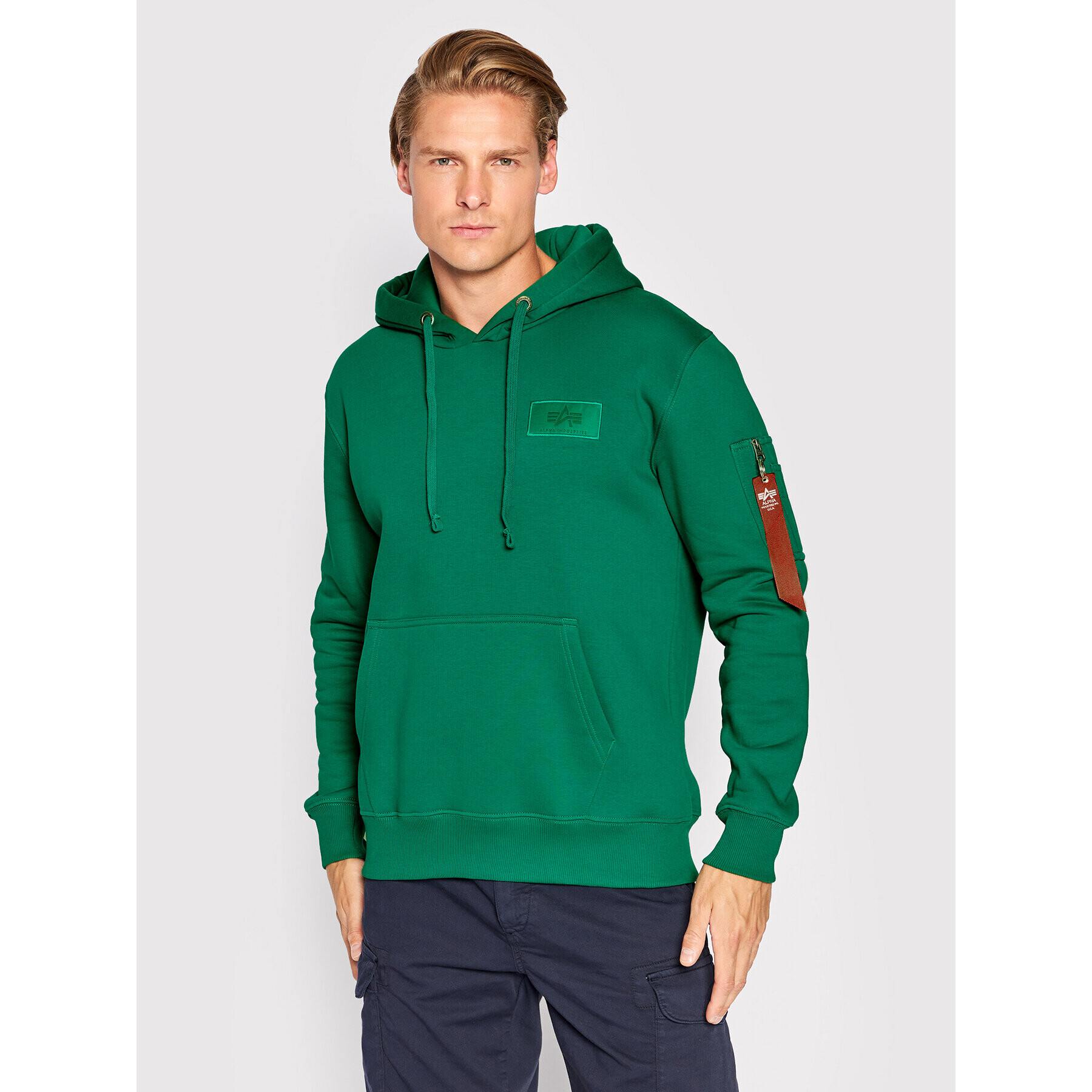 Alpha Industries Jopa Back Print 178318 Zelena Regular Fit - Pepit.si