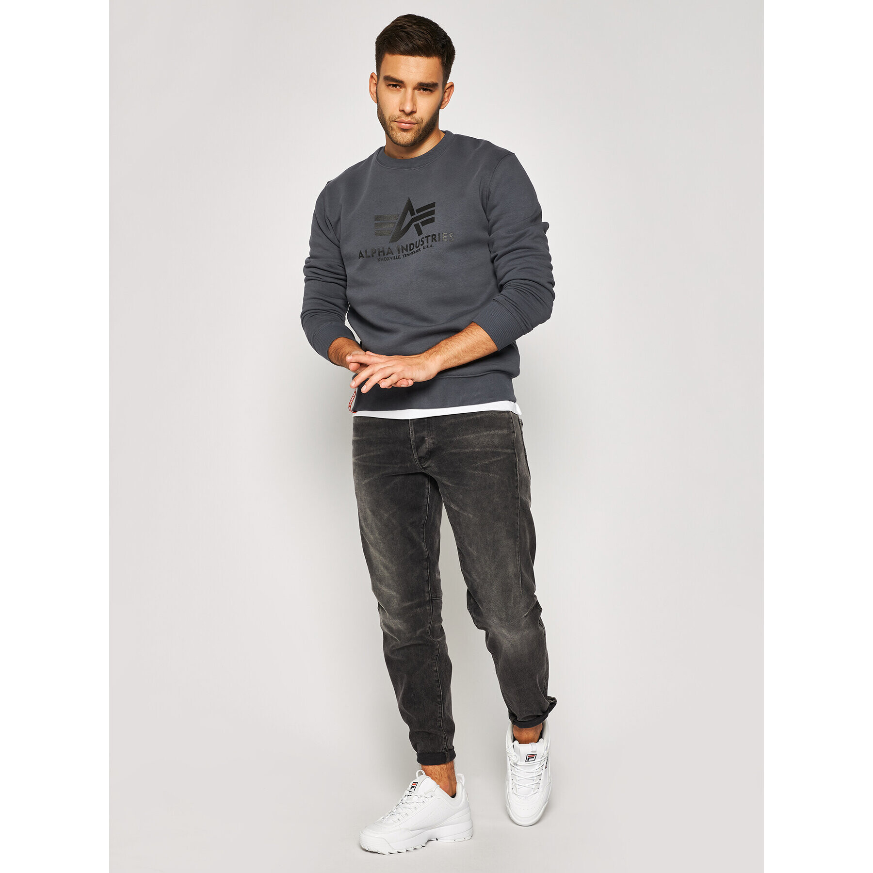 Alpha Industries Jopa Basic 178302 Siva Regular Fit - Pepit.si