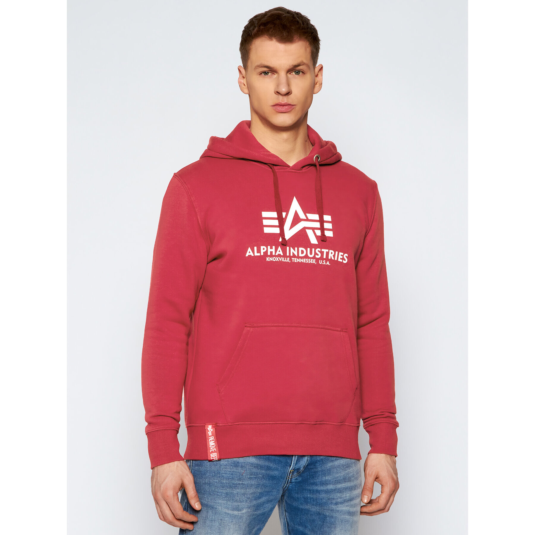 Alpha Industries Jopa Basic 178312 Rdeča Regular Fit - Pepit.si