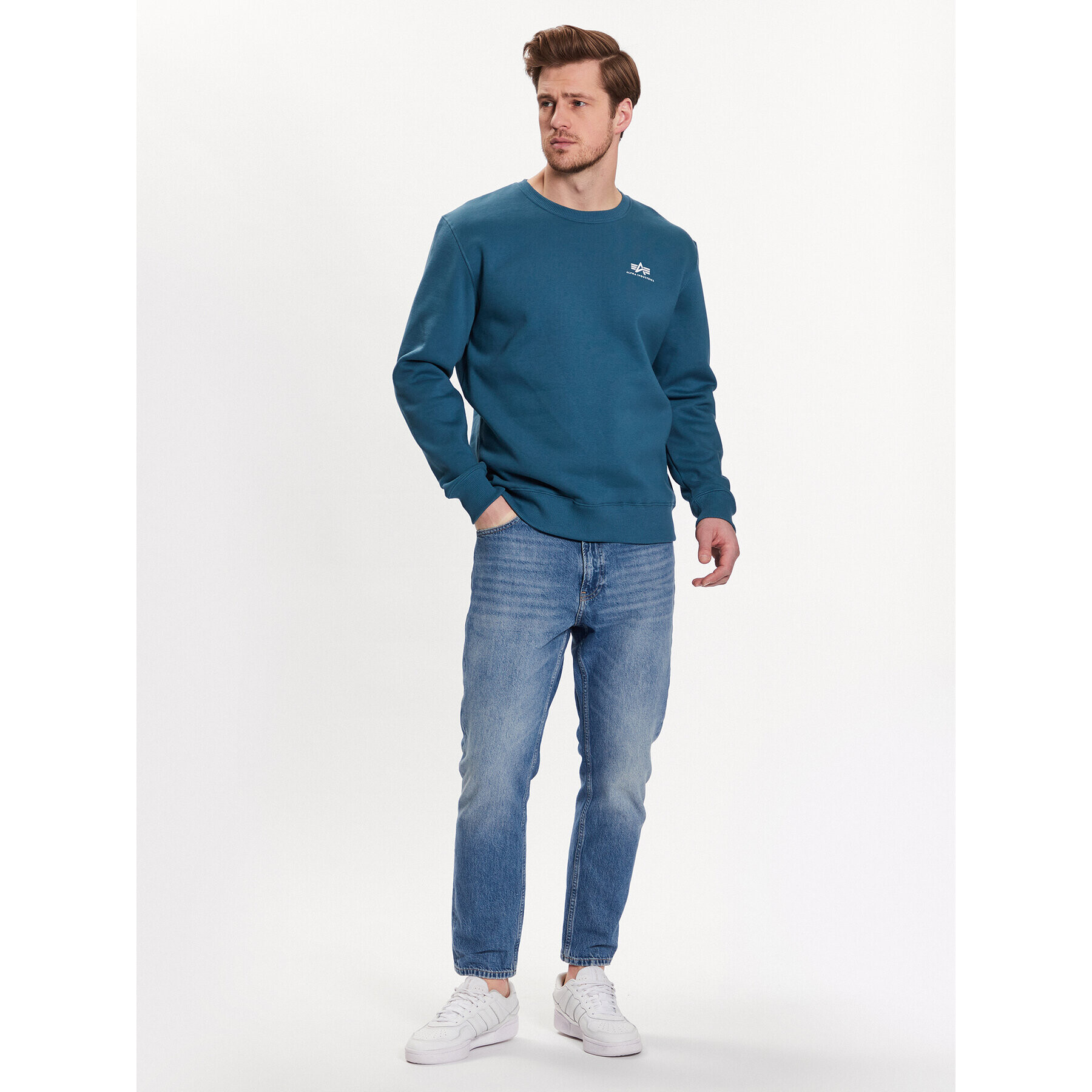 Alpha Industries Jopa Basic 188307 Mornarsko modra Regular Fit - Pepit.si