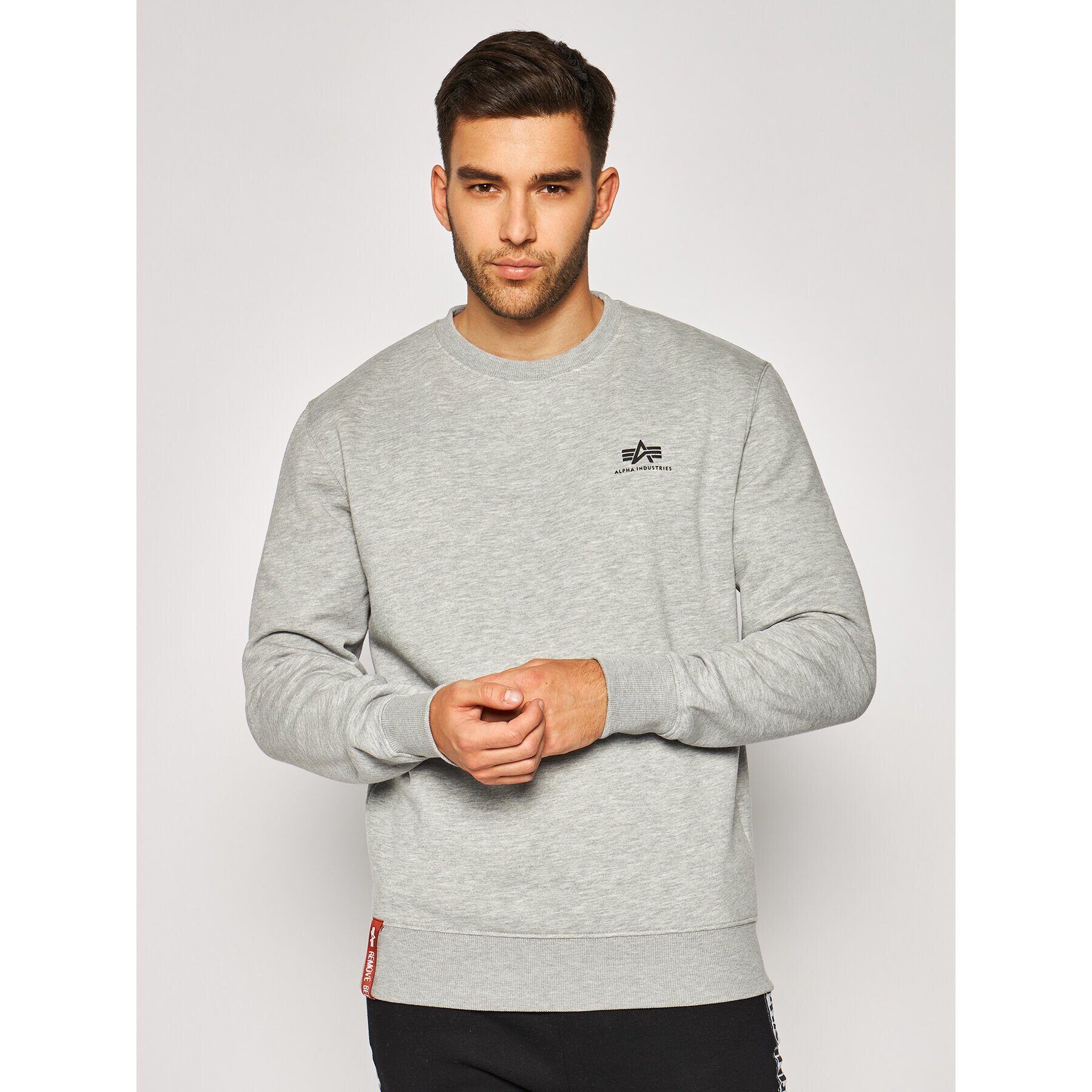 Alpha Industries Jopa Basic 188307 Siva Regular Fit - Pepit.si