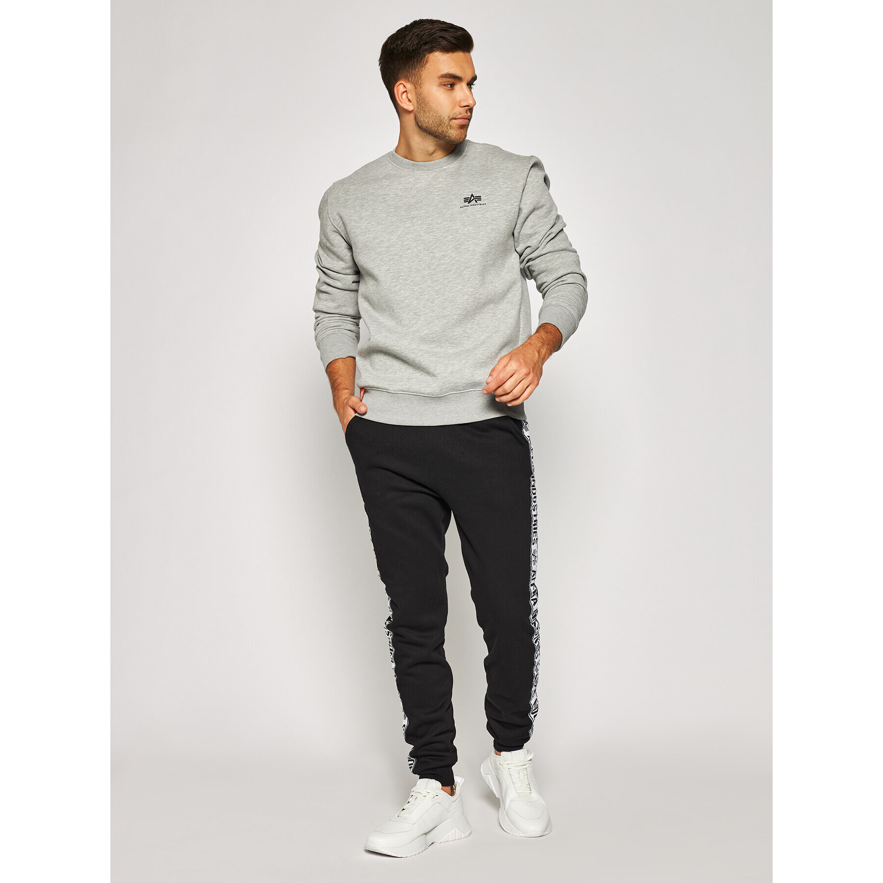 Alpha Industries Jopa Basic 188307 Siva Regular Fit - Pepit.si