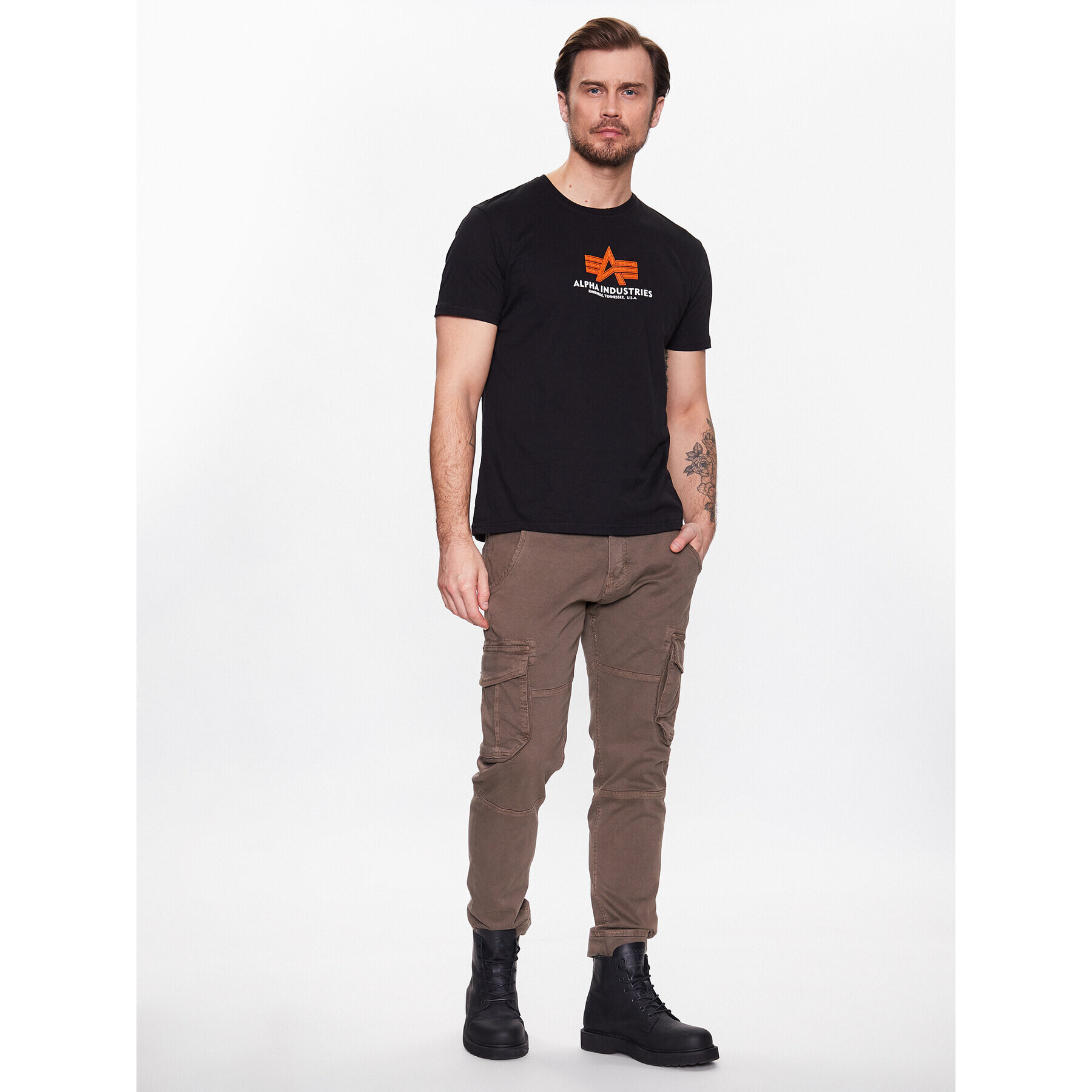 Alpha Industries Majica Basic 100501RB Črna Regular Fit - Pepit.si