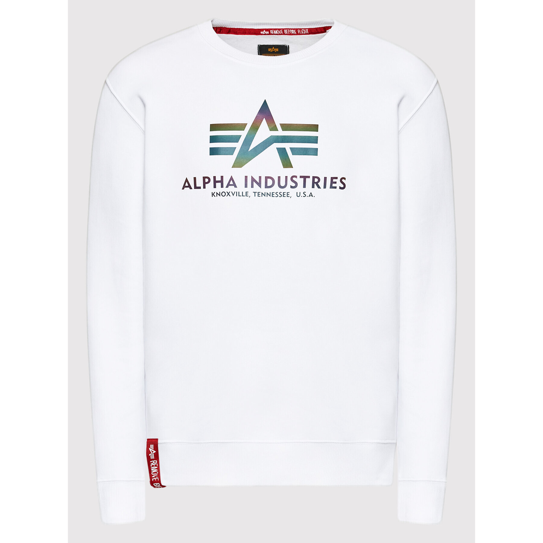 Alpha Industries Jopa Basic Rainbow Print 178302RR Bela Regular Fit - Pepit.si