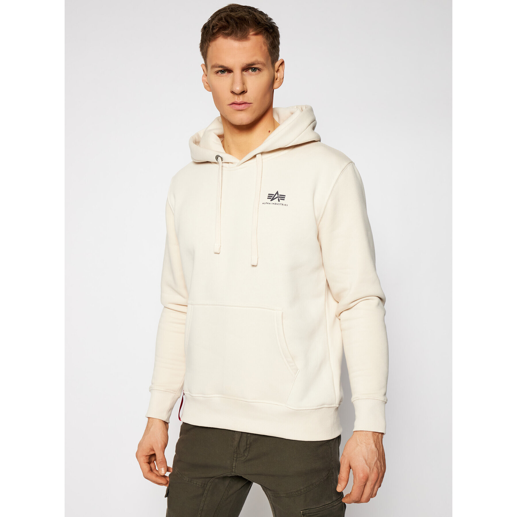 Alpha Industries Jopa Basic Small Logo 196318 Bež Regular Fit - Pepit.si