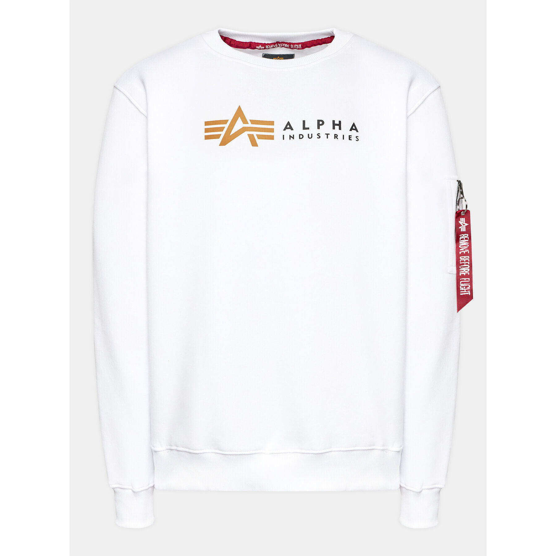 Alpha Industries Jopa Label 118312 Bela Regular Fit - Pepit.si