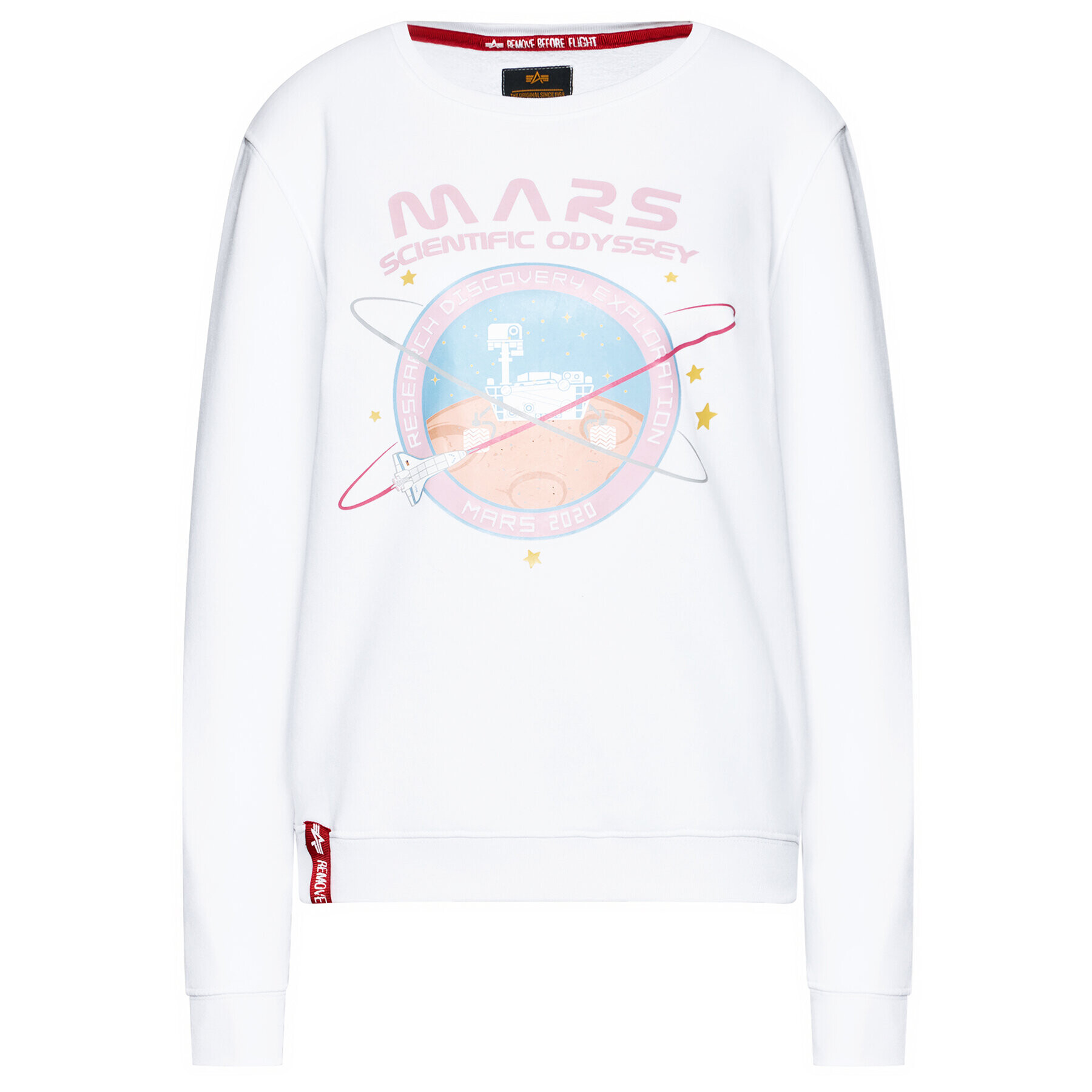 Alpha Industries Jopa Mission To Mars 126070 Bela Regular Fit - Pepit.si