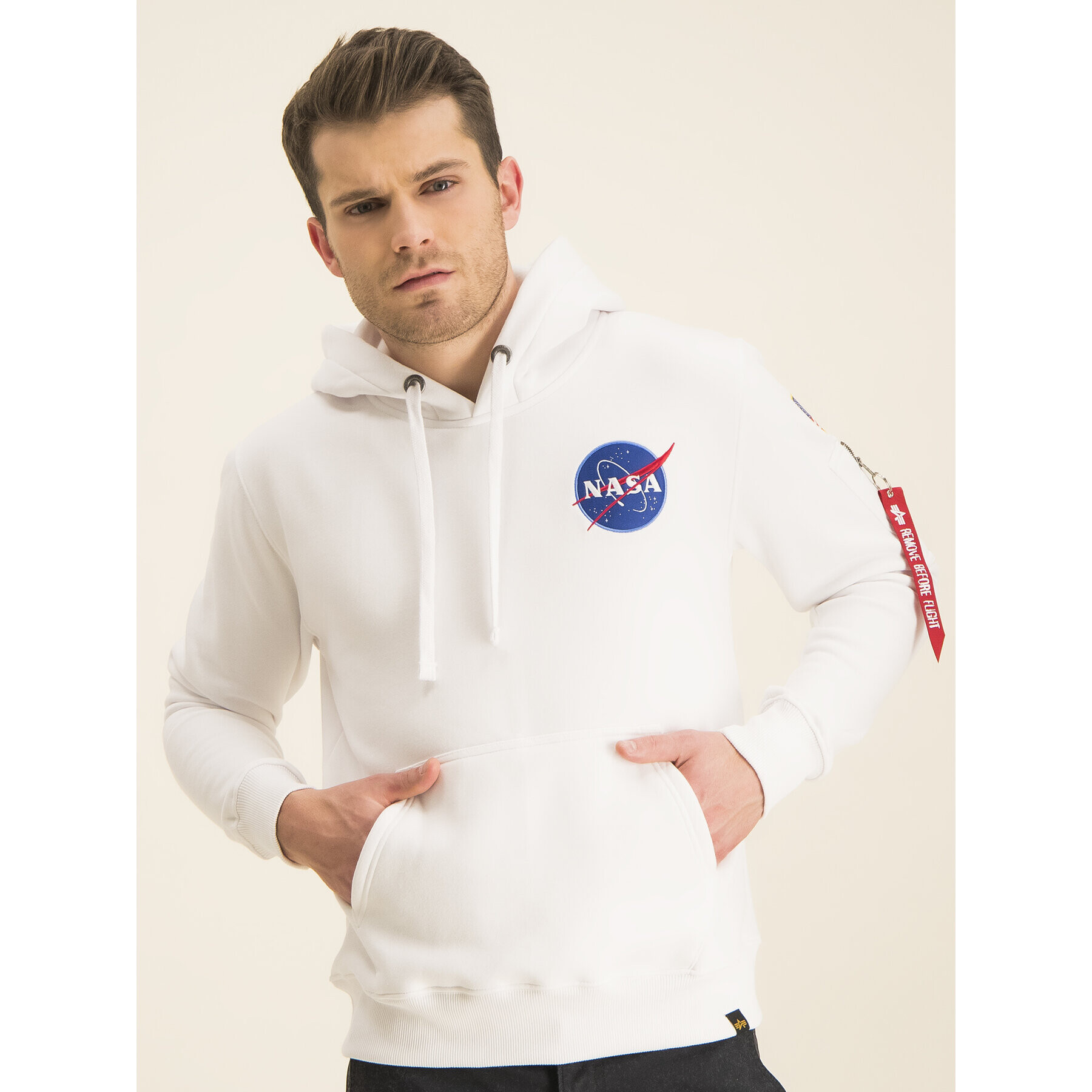 Alpha Industries Jopa Nasa 178317 Bela Regular Fit - Pepit.si