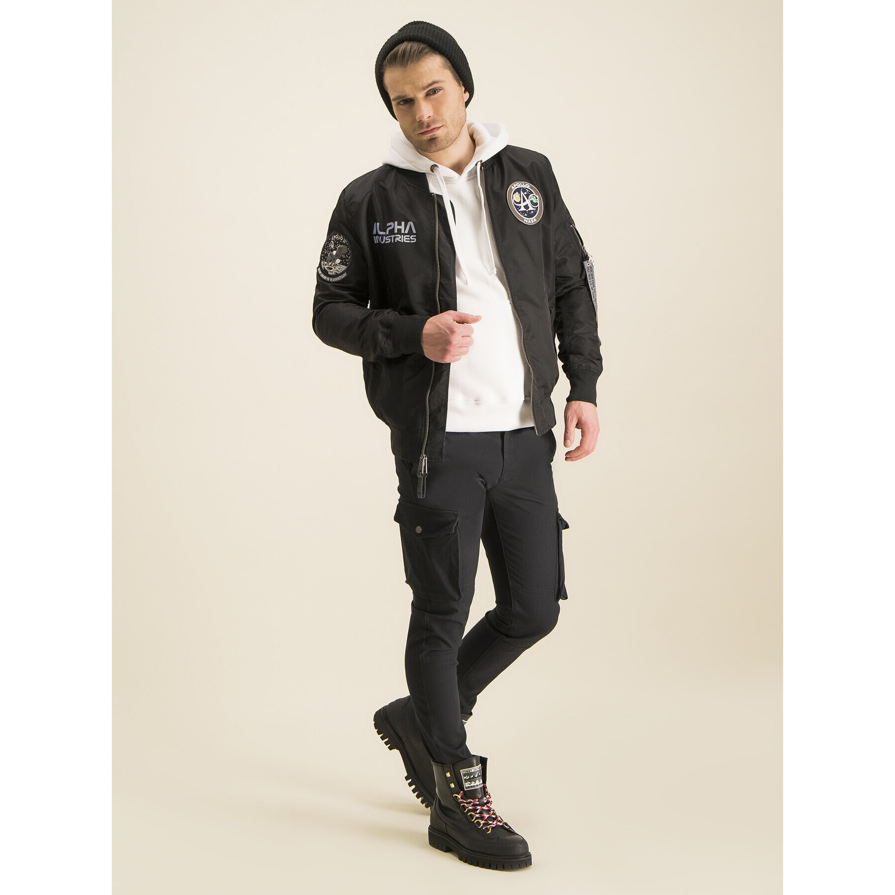 Alpha Industries Jopa Nasa 178317 Bela Regular Fit - Pepit.si