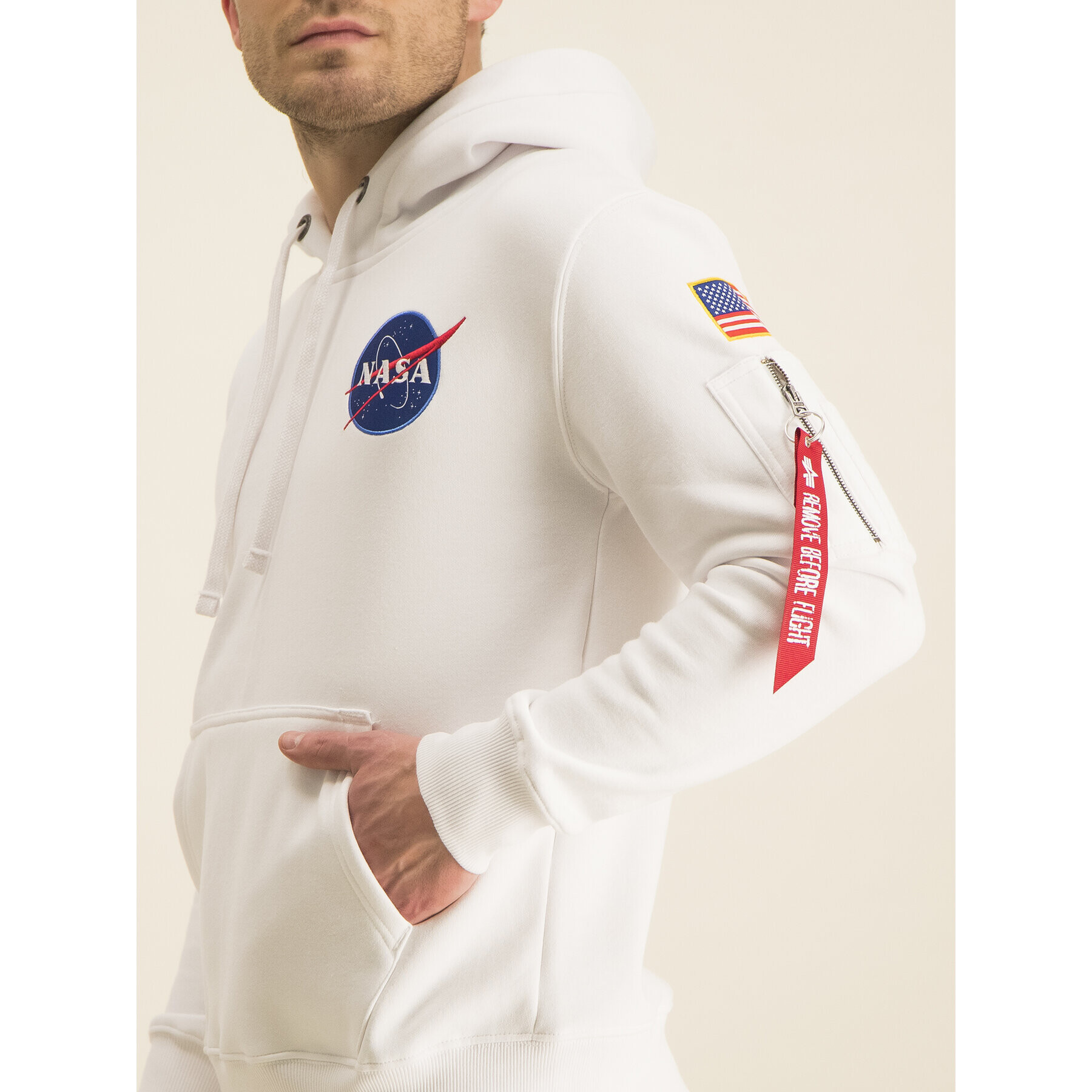 Alpha Industries Jopa Nasa 178317 Bela Regular Fit - Pepit.si