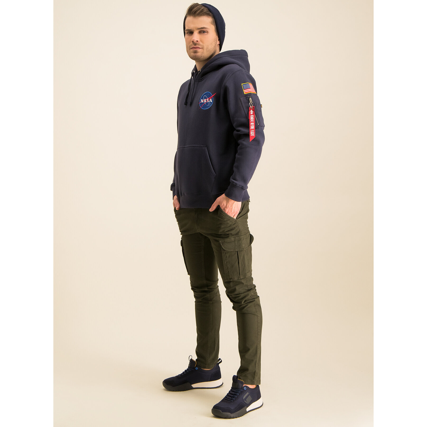 Alpha Industries Jopa Nasa 178317 Mornarsko modra Regular Fit - Pepit.si