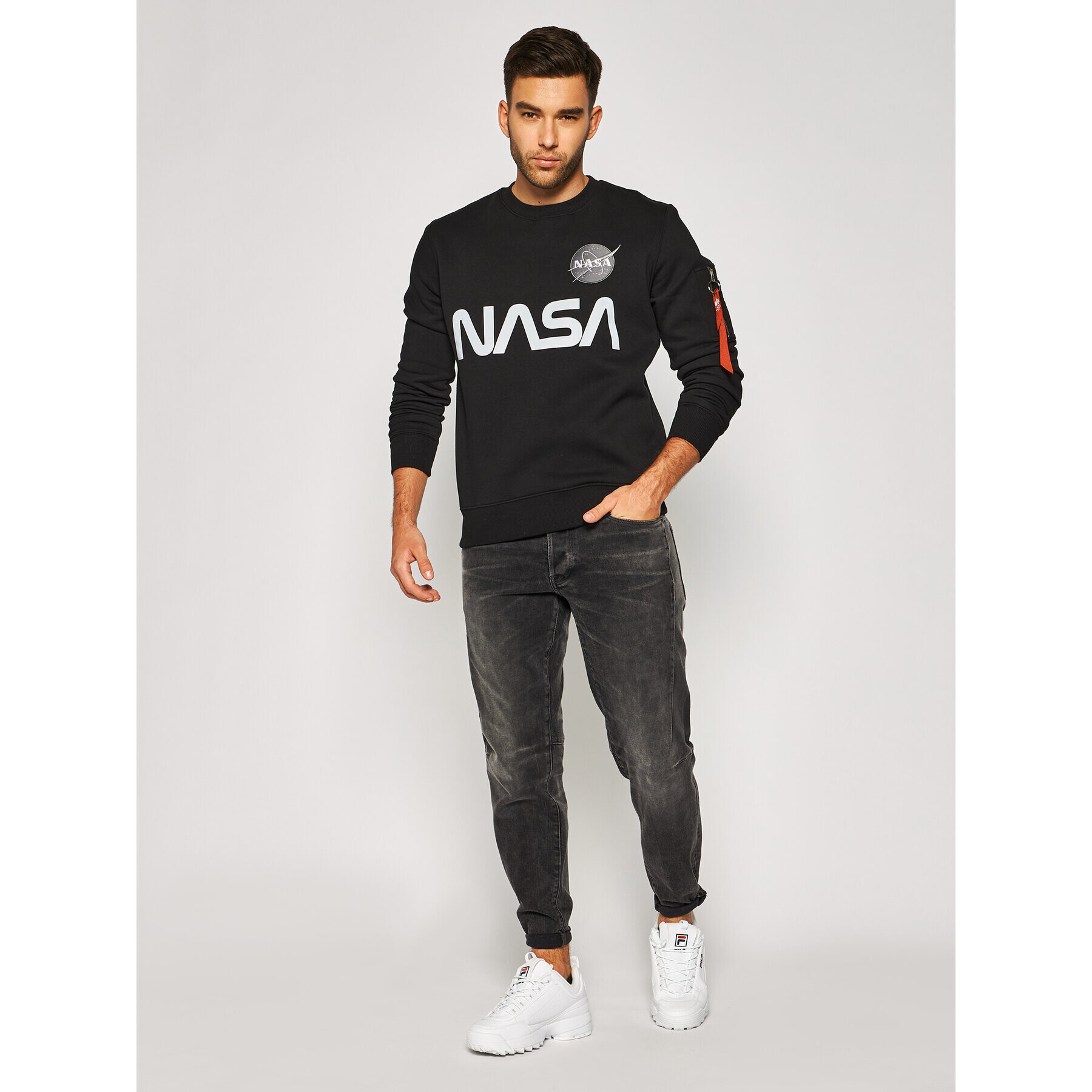 Alpha Industries Jopa Nasa Reflective 178309 Črna Regular Fit - Pepit.si