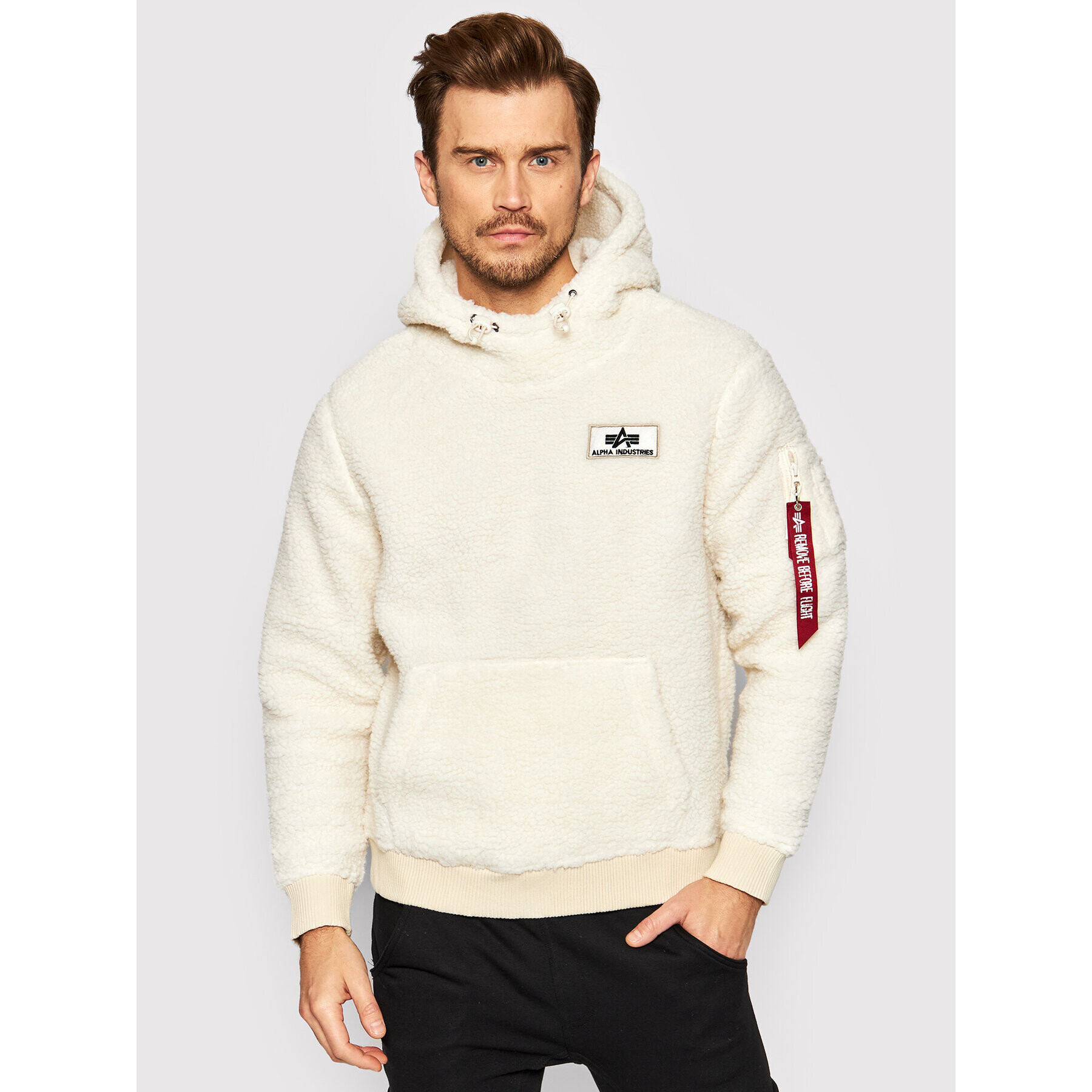 Alpha Industries Jopa Teddy 118330 Bela Regular Fit - Pepit.si