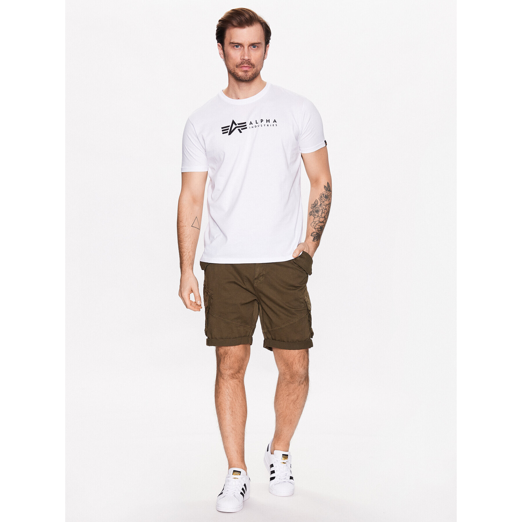 Alpha Industries Kratke hlače iz tkanine Combat Short Zelena Slim Fit - Pepit.si